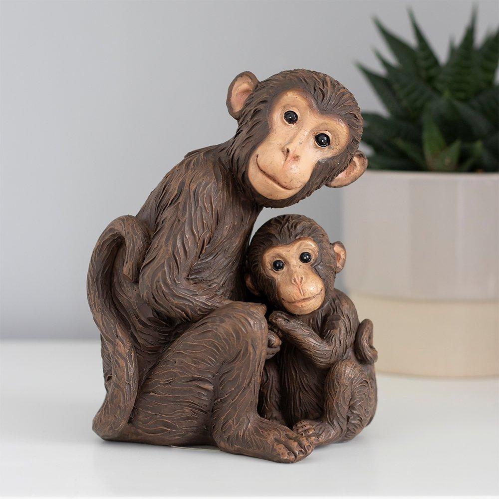 Something Different  Monkey Mother And Baby Ornament - Brown