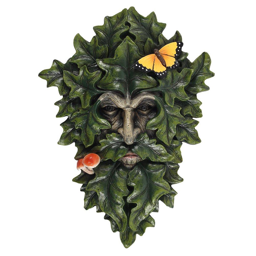 Green - Something Different - 29x21cm Leafy Green Man Wall Plaque - 1