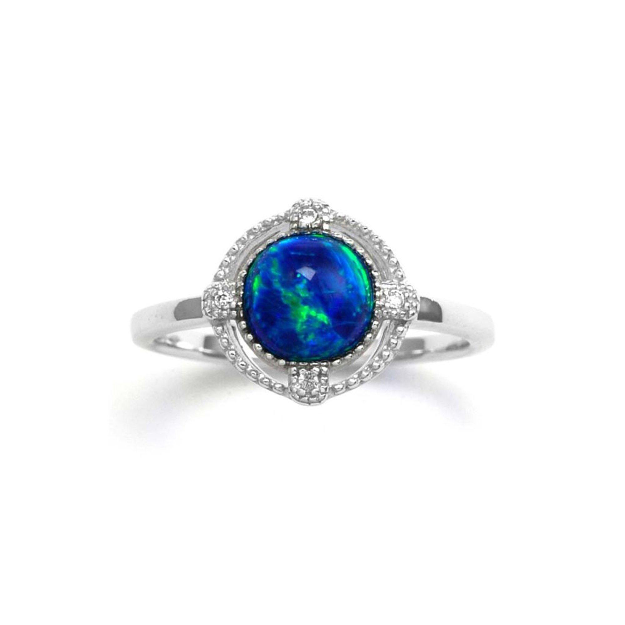 Silver - Espree - Espree Green Opal ring
