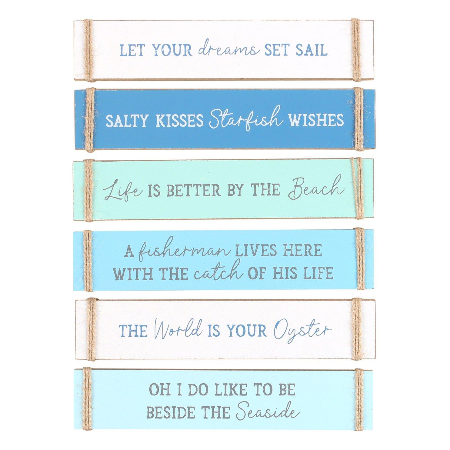 Blue - Something Different - Pack of 6 Nautical Block Signs - 1