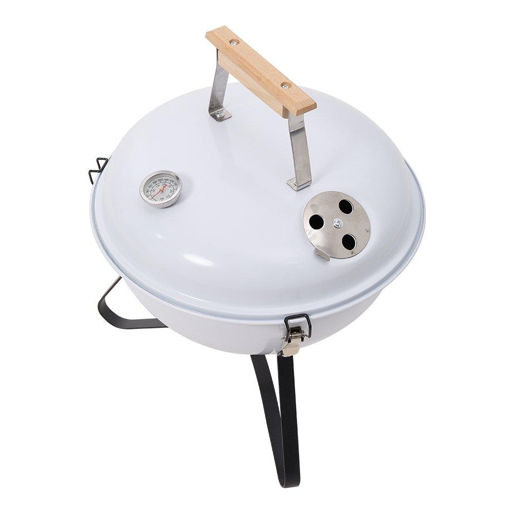 White - Breeins - Portable Charcoal Kettle BBQ Grill - 3