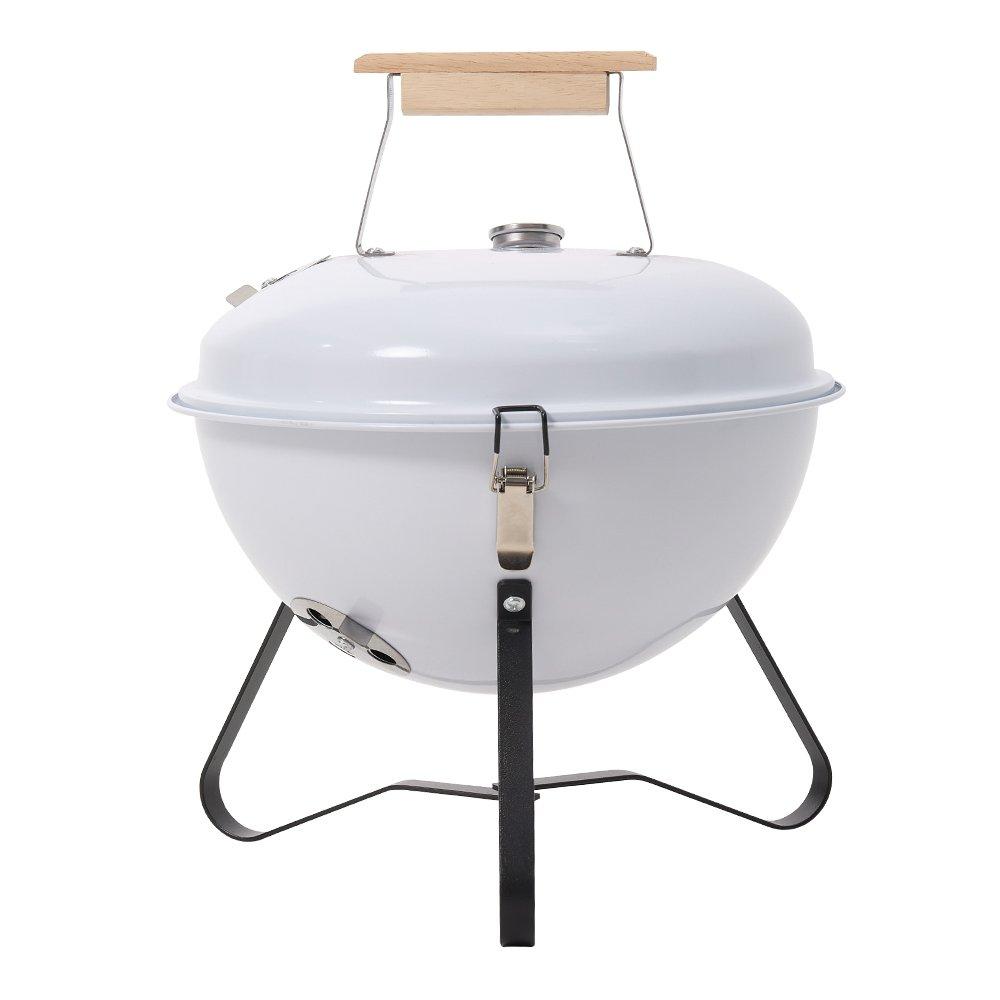 White - Breeins - Portable Charcoal Kettle BBQ Grill - 4
