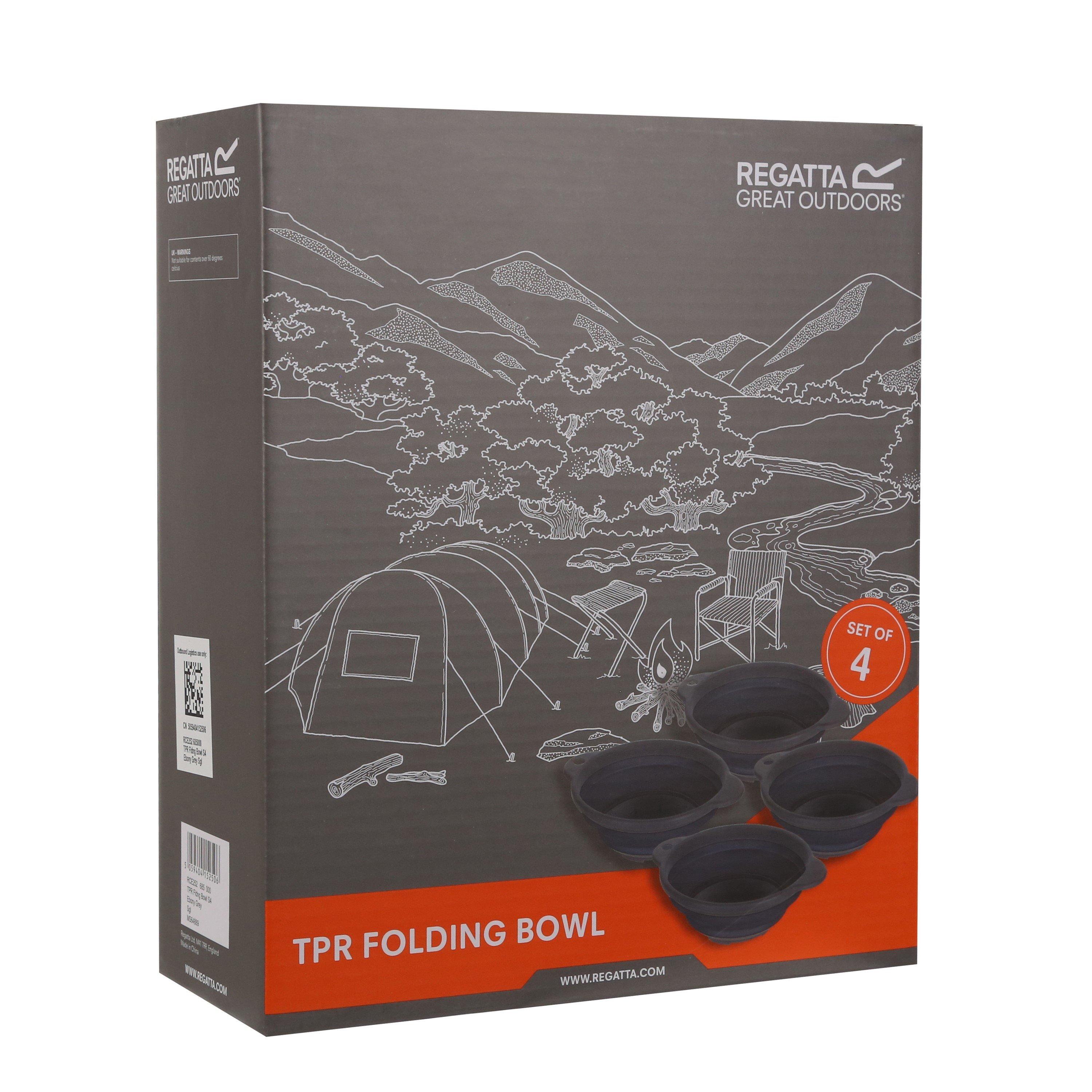 Ebony Grey - Regatta - TPR Folding Lightweight Camping Bowl Set - 1
