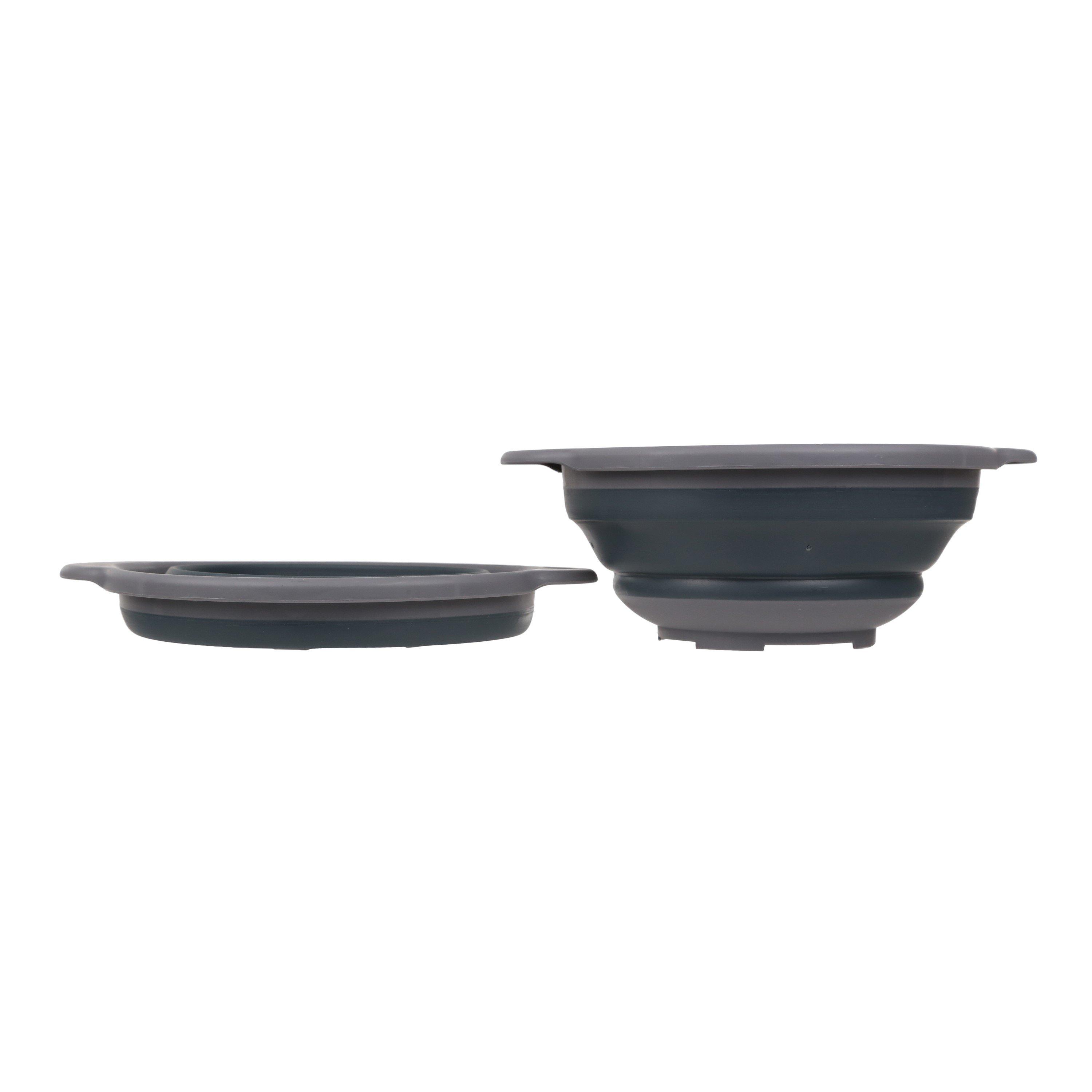 Ebony Grey - Regatta - TPR Folding Lightweight Camping Bowl Set - 3