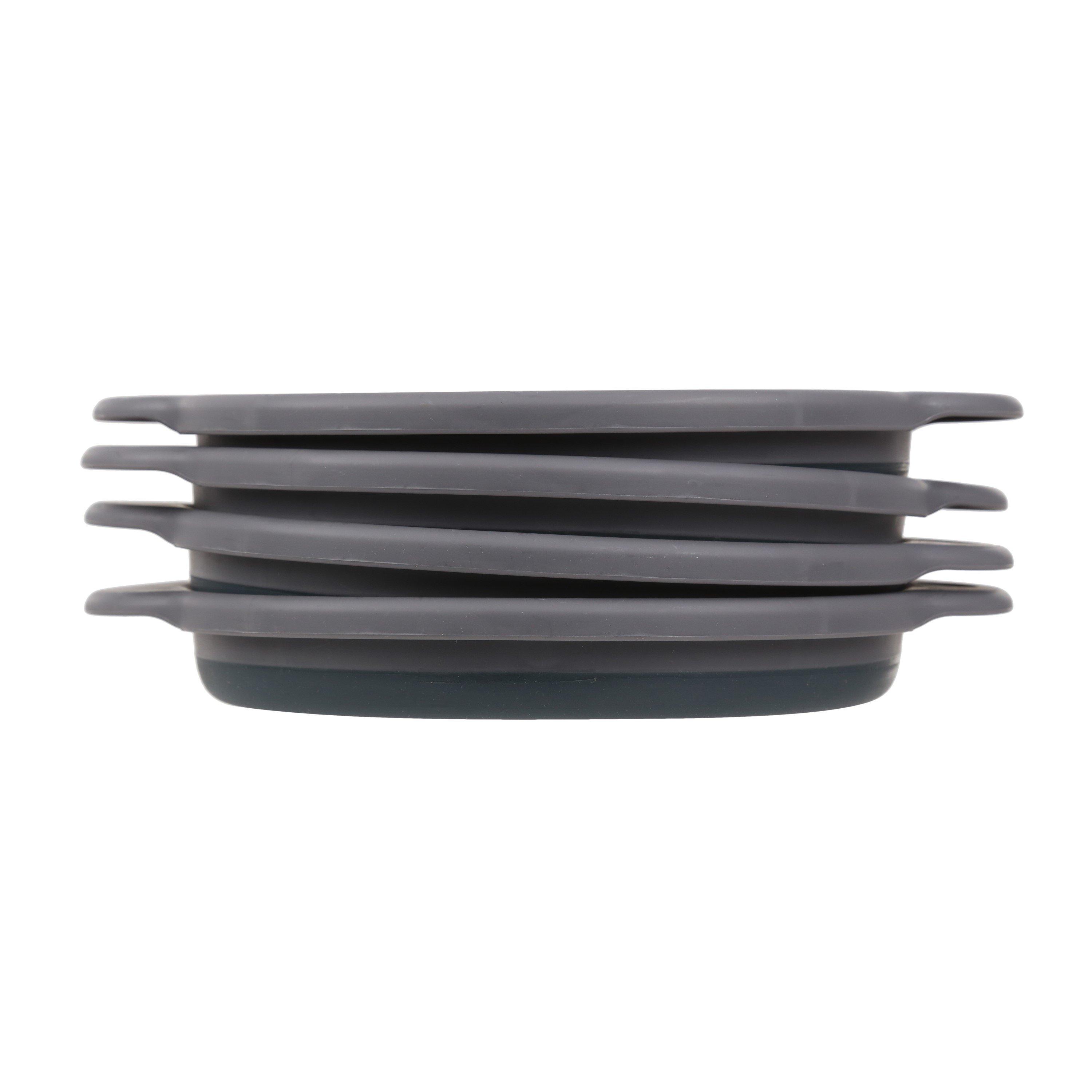 Ebony Grey - Regatta - TPR Folding Lightweight Camping Bowl Set - 4