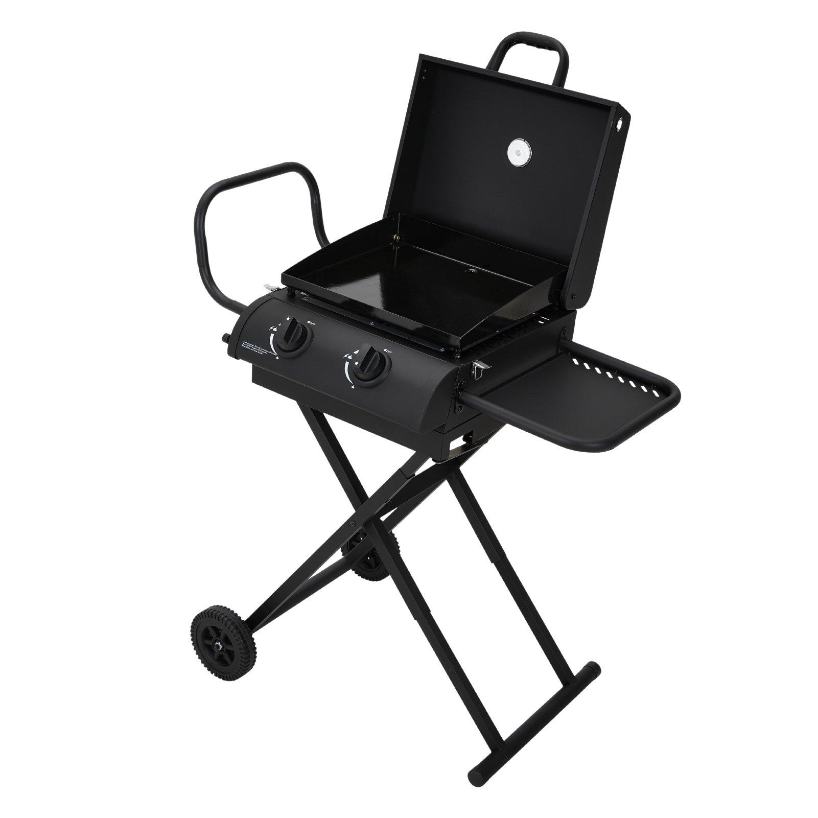 Black - Breeins - Foldable Portable Gas Griddle Grill - 12