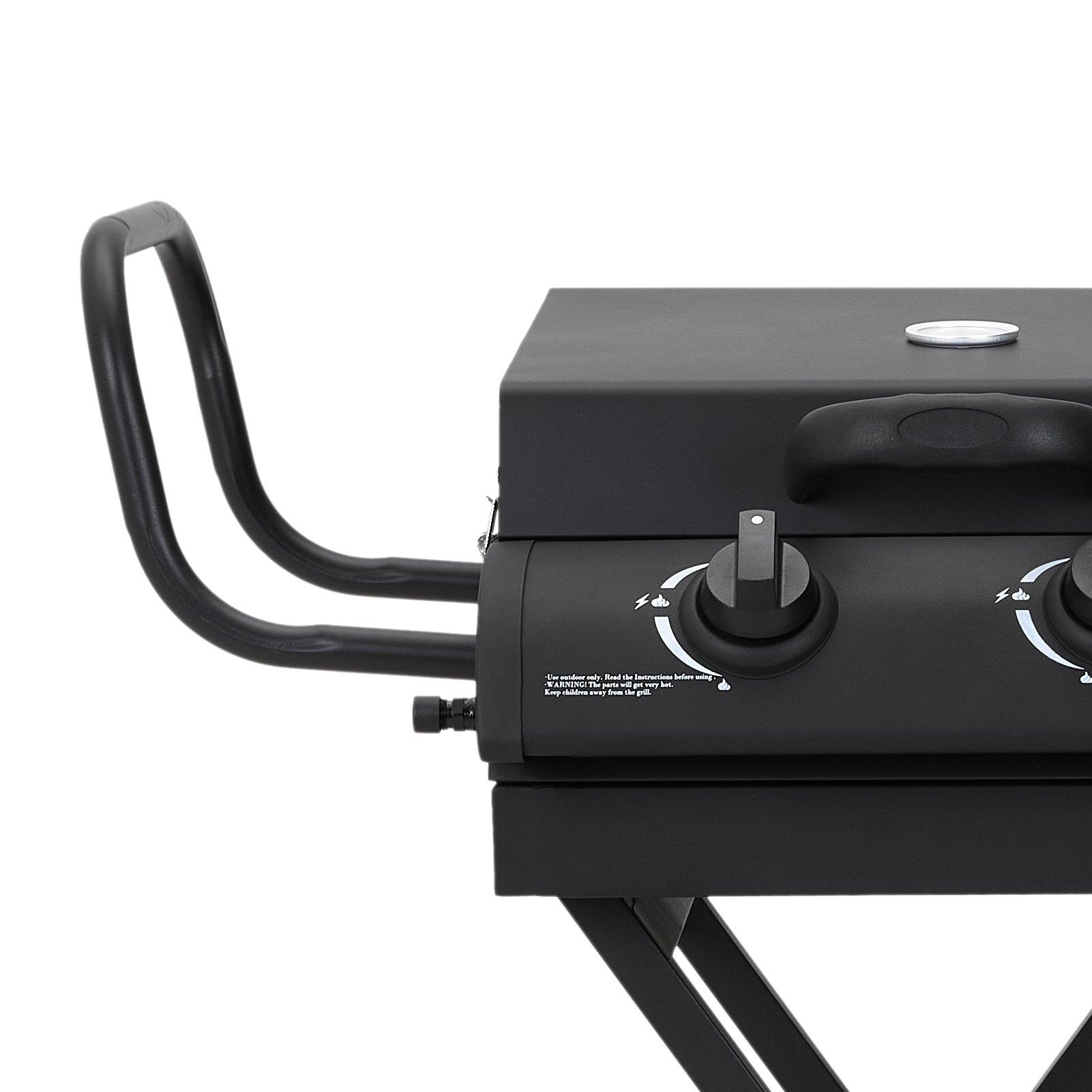Black - Breeins - Foldable Portable Gas Griddle Grill - 8