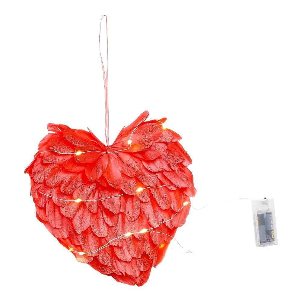 Red - LIFE IDEAS - LED Light Red Feather Creative Hanging Ornament - 2