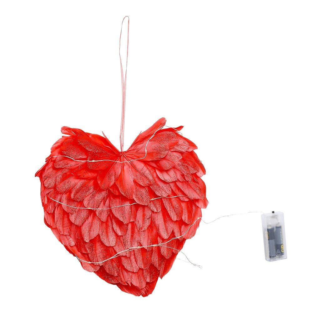 Red - LIFE IDEAS - LED Light Red Feather Creative Hanging Ornament - 3