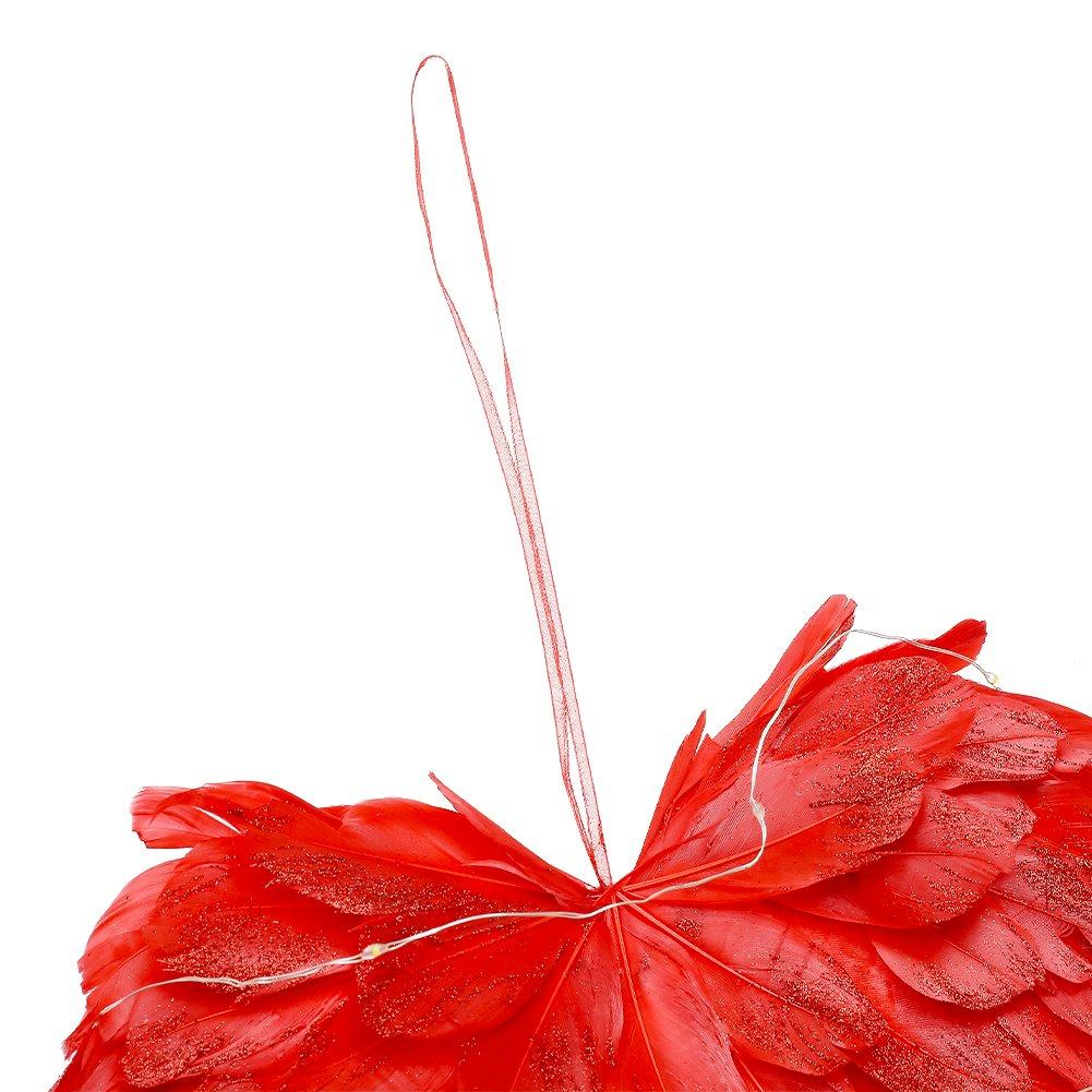 Red - LIFE IDEAS - LED Light Red Feather Creative Hanging Ornament - 4