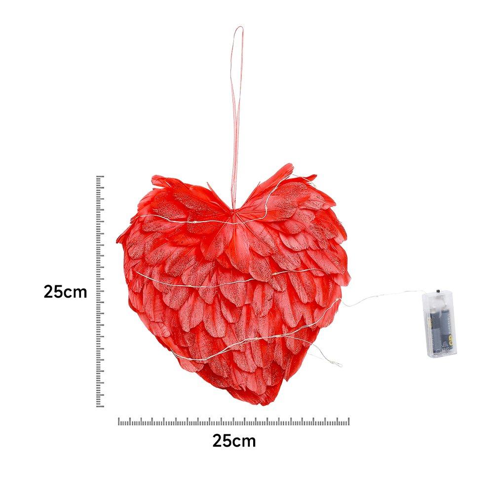 Red - LIFE IDEAS - LED Light Red Feather Creative Hanging Ornament - 6