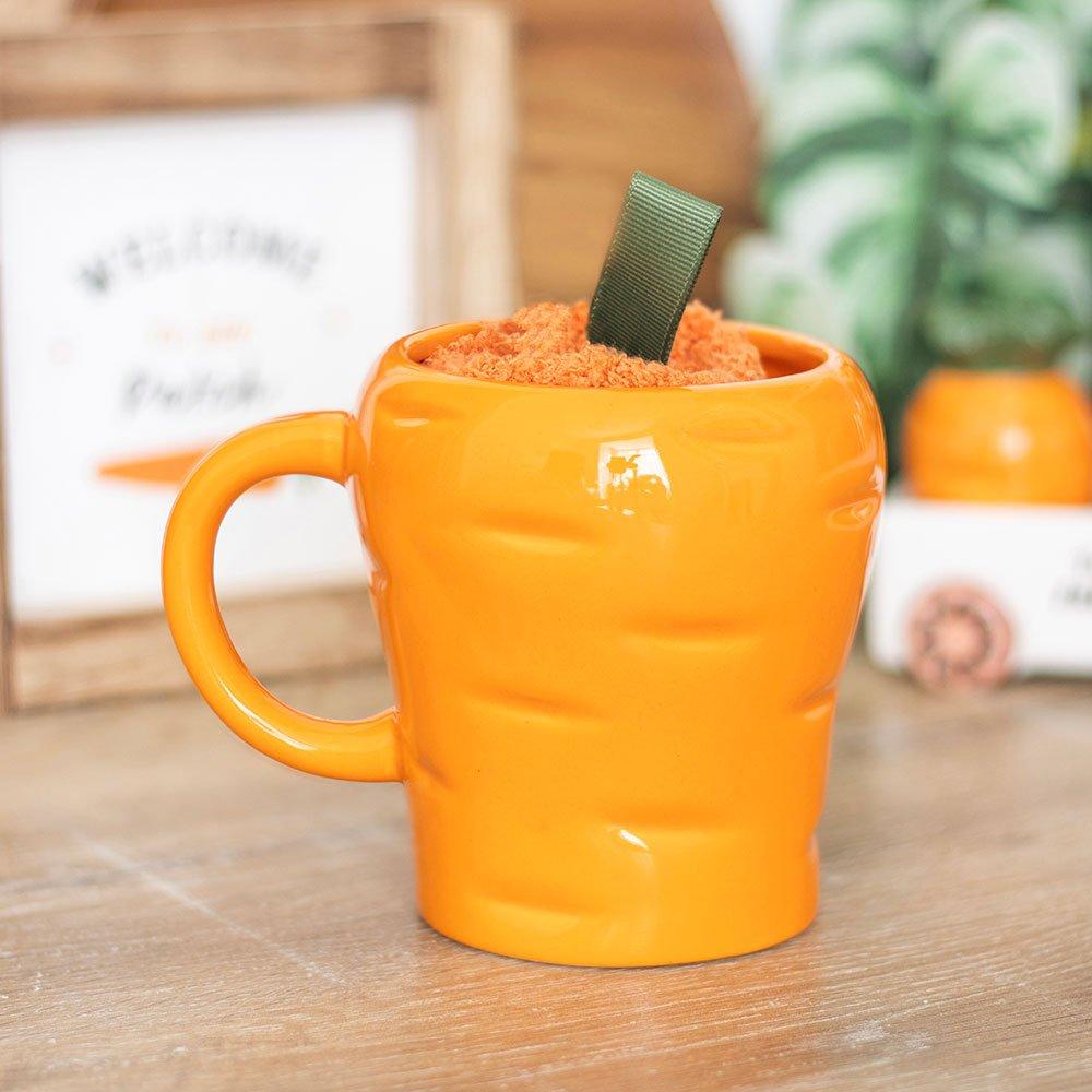 Something Different  Carrot Shaped Mug And Socks Set - Orange