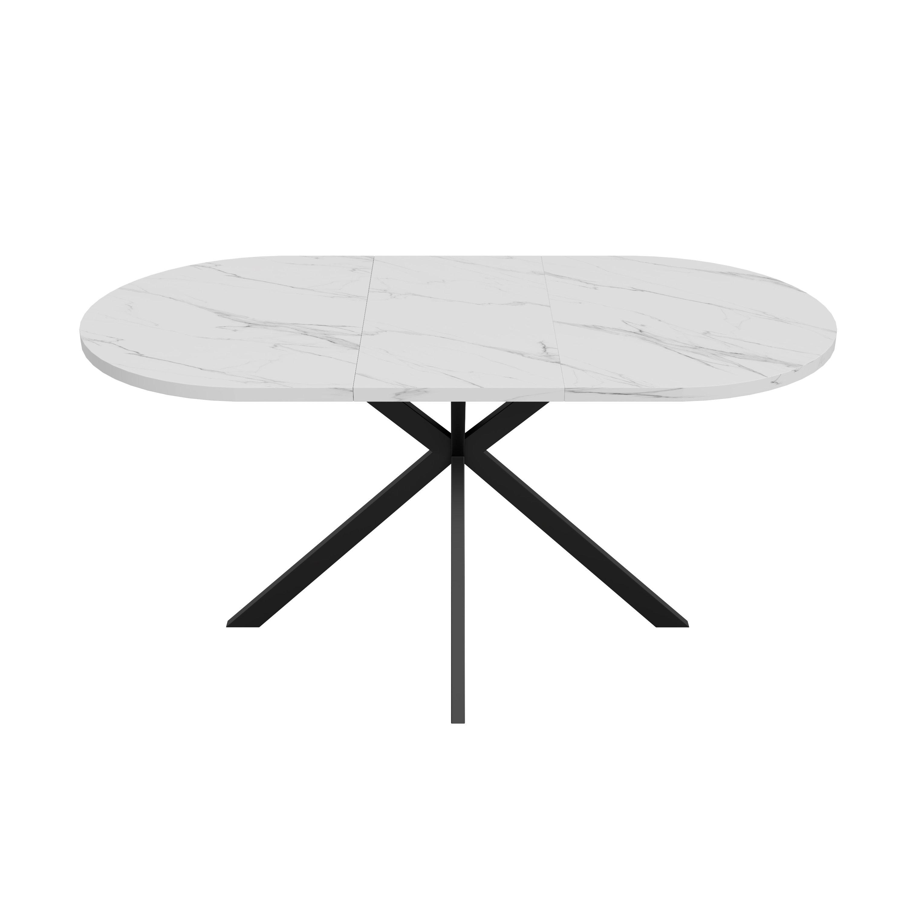 White Marble - Urban Meuble - Modern Extendable Oval Dining Table - 11