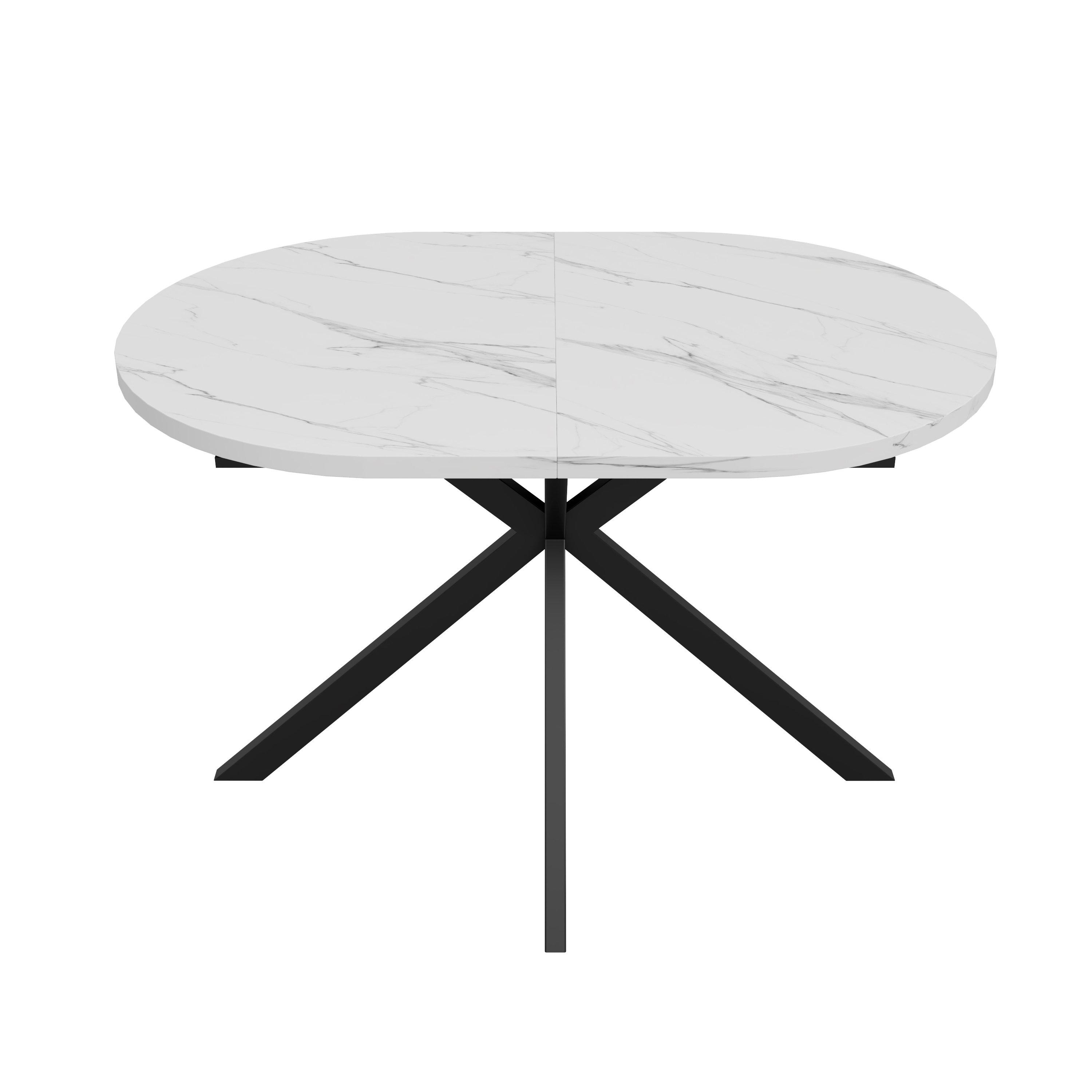 White Marble - Urban Meuble - Modern Extendable Oval Dining Table - 12