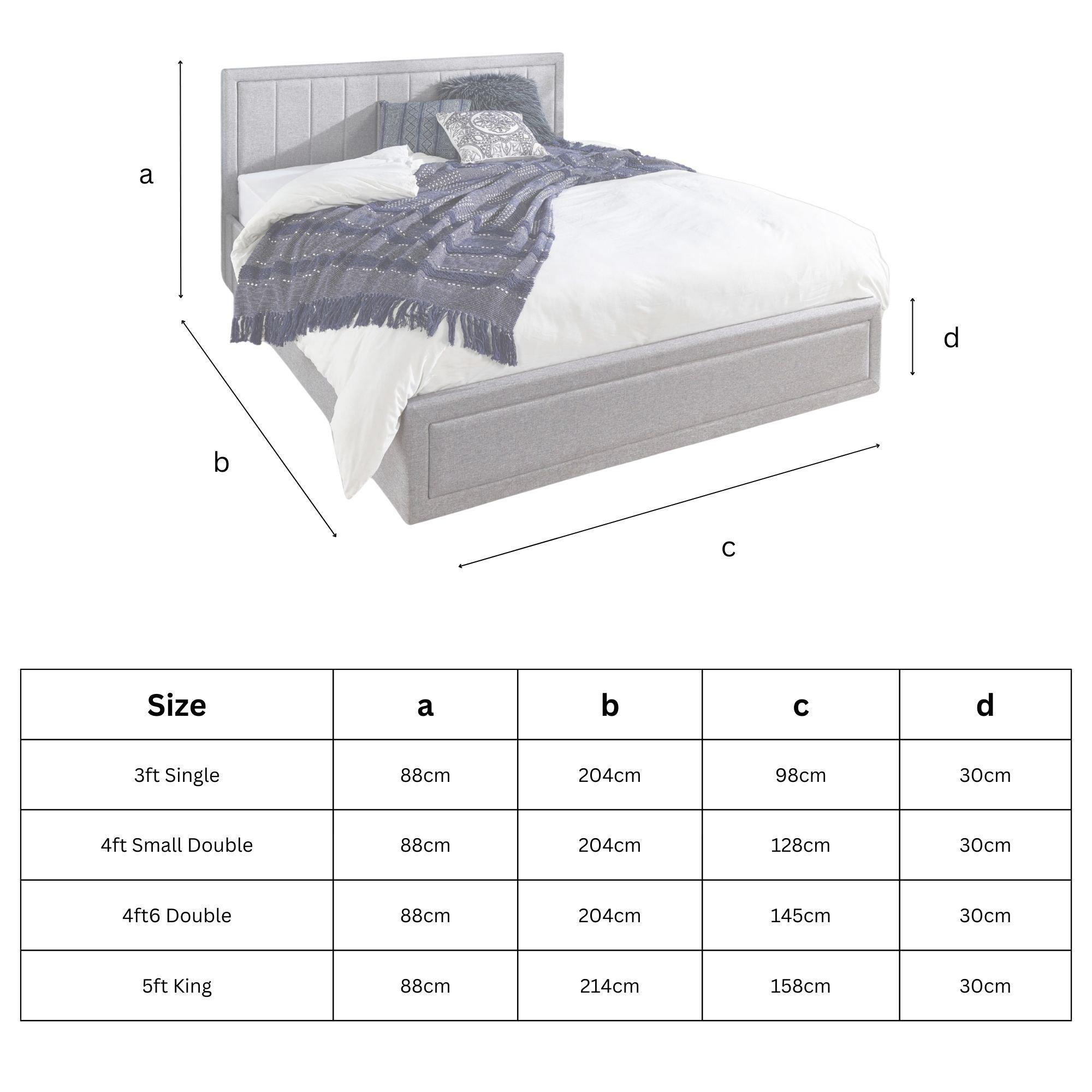 Grey - Aspire - Cotswold Frame Quilted Headboard Ottoman Bed in Gr - 5