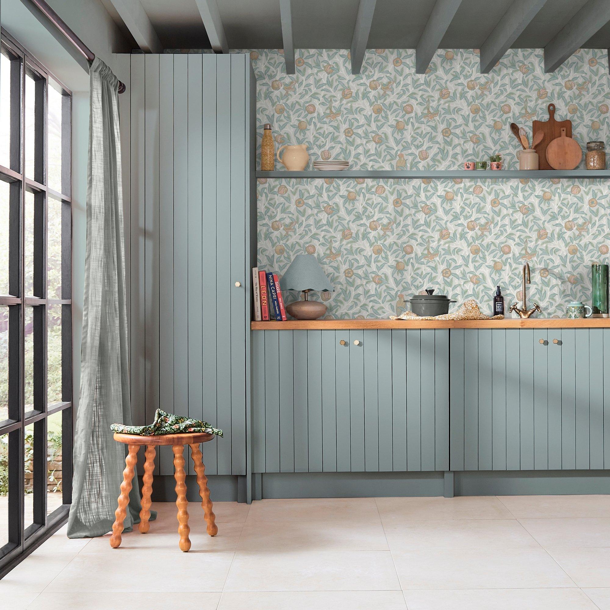 Duck Egg - William Morris at Home - William Morris at Home Bird & Pomegranate Duck Egg Wallpaper - 1