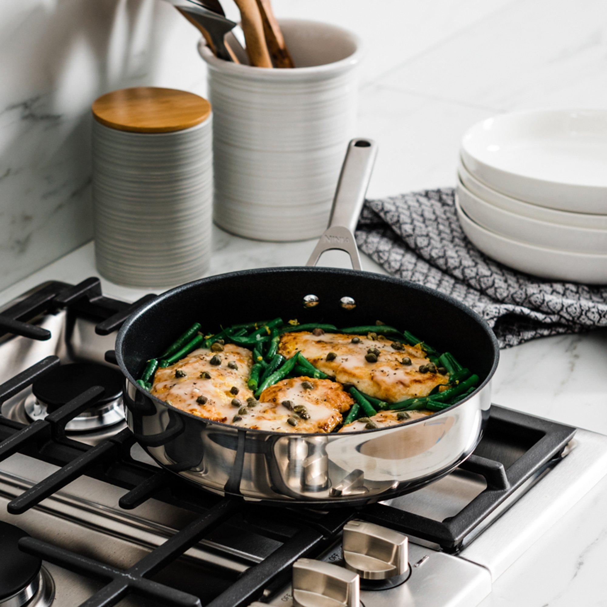 Grey - Ninja - Ninja Foodi ZEROSTICK 26cm Sauté Pan with Lid - 4