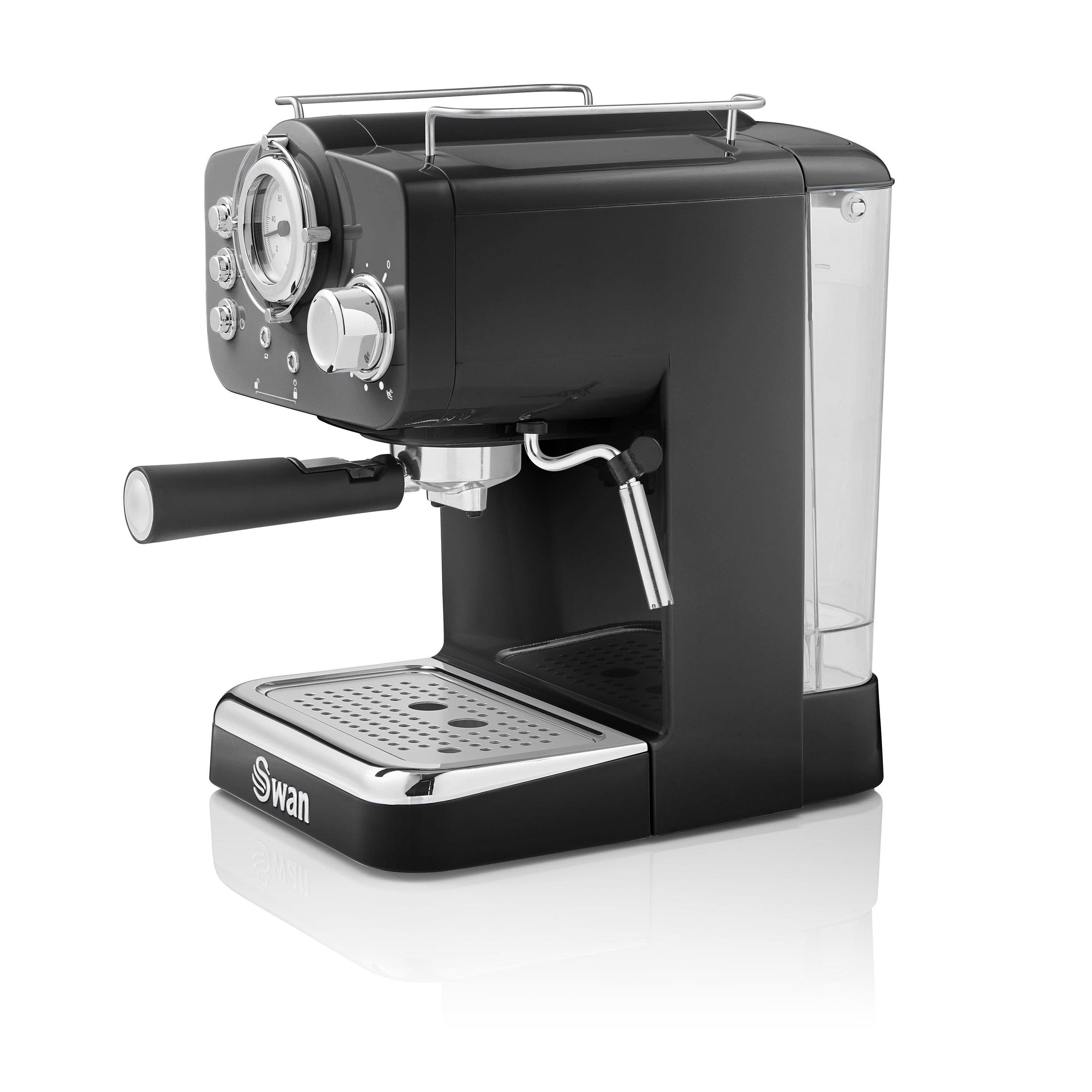 Black - Swan - Retro Pump Espresso Coffee Machine - Black - 3