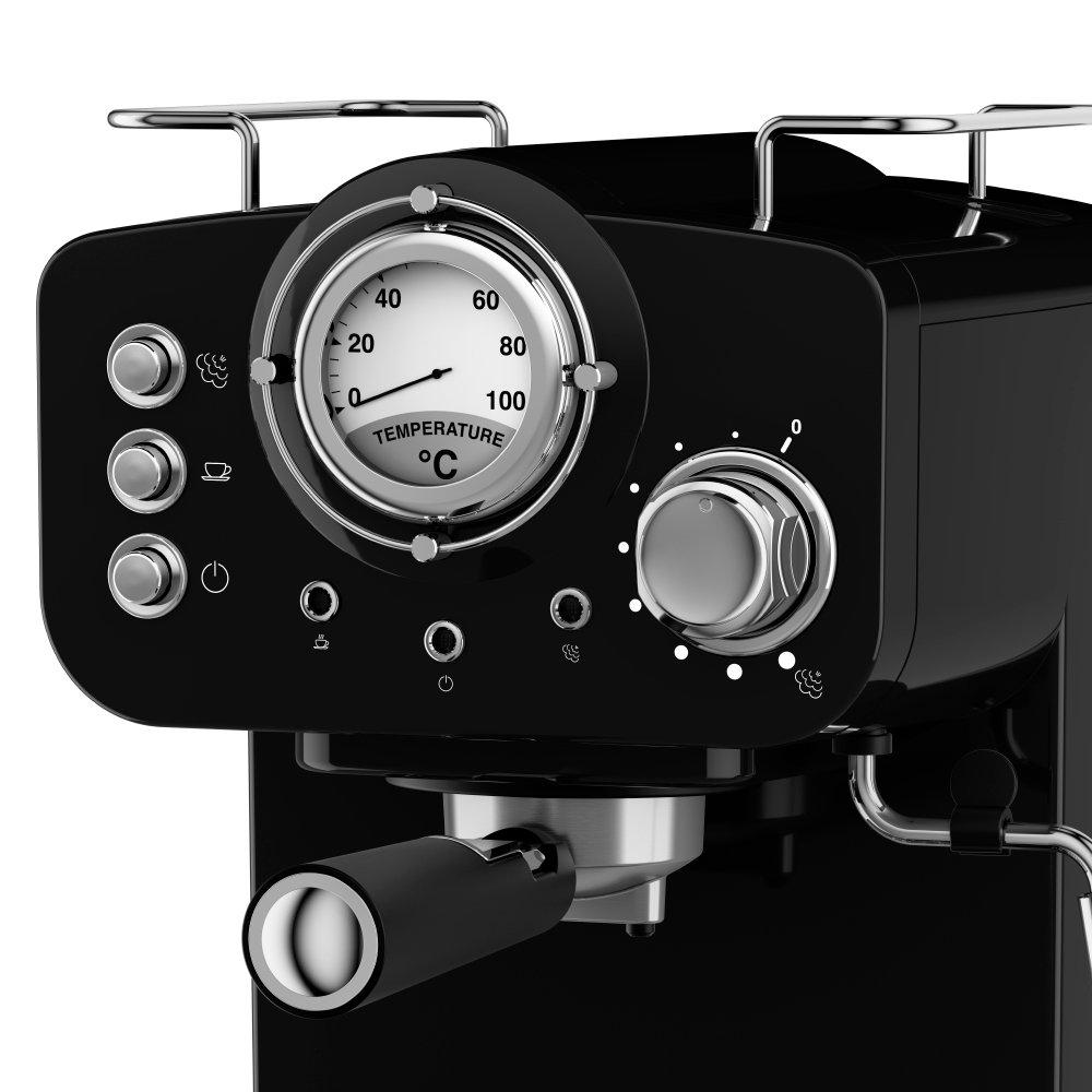 Black - Swan - Retro Pump Espresso Coffee Machine - Black - 5