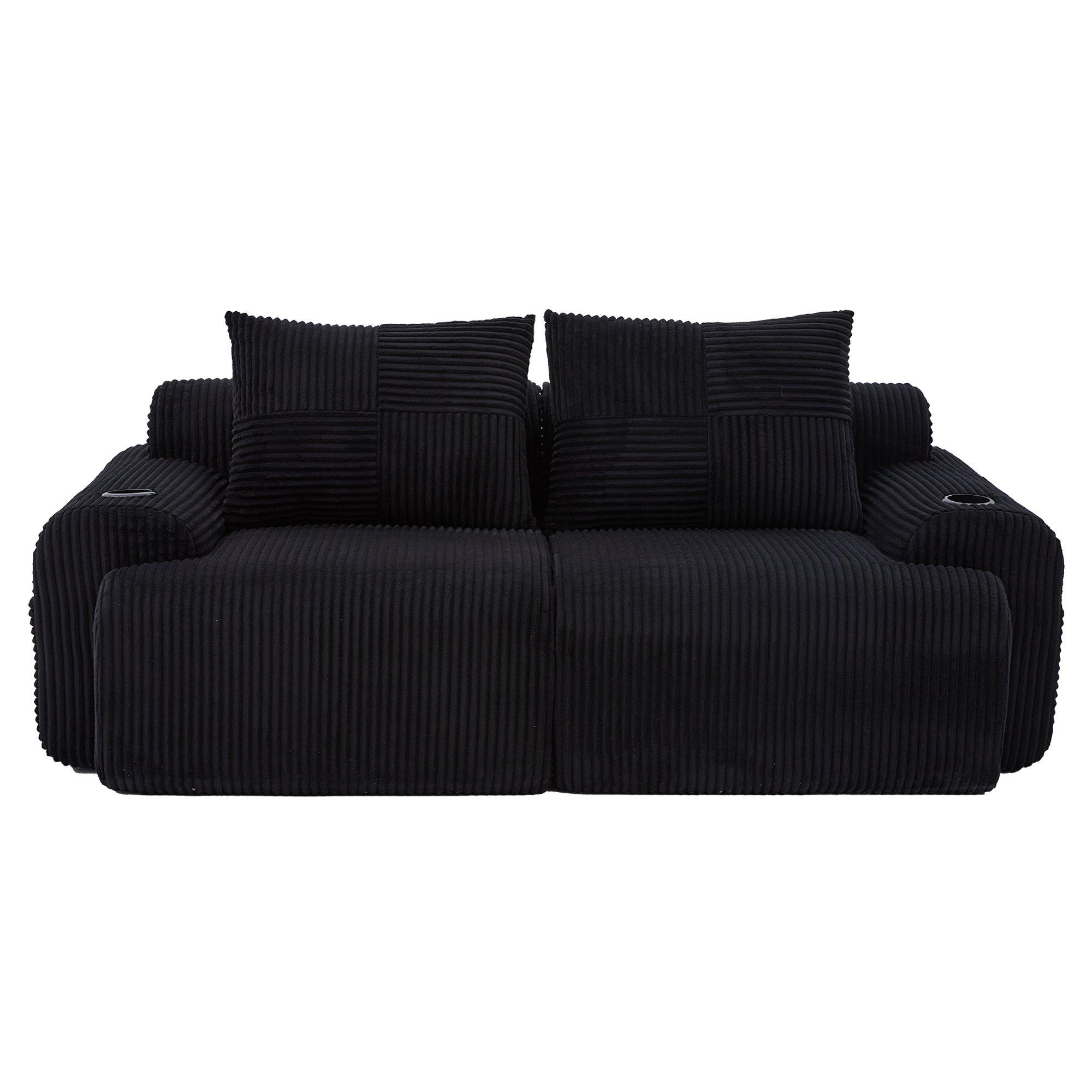 Black - Urban Meuble - Modular Corduroy Sofa - 5