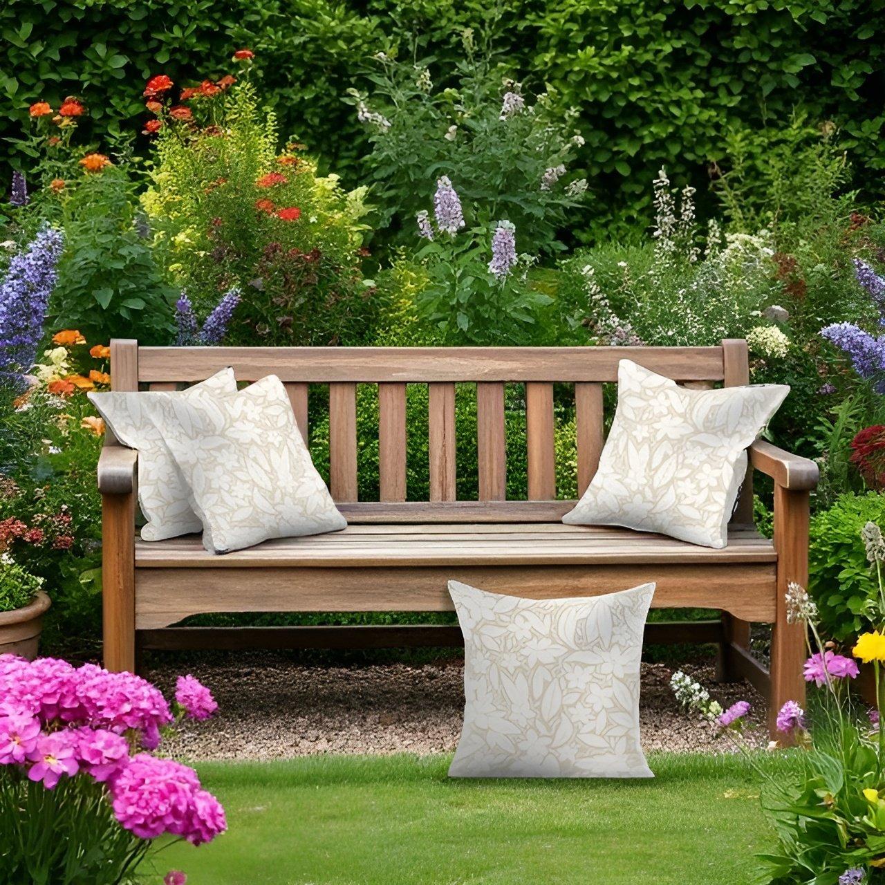 Cream - Alan Symonds - Blossom Outdoor Cushion Cover and Filler Pad - 4