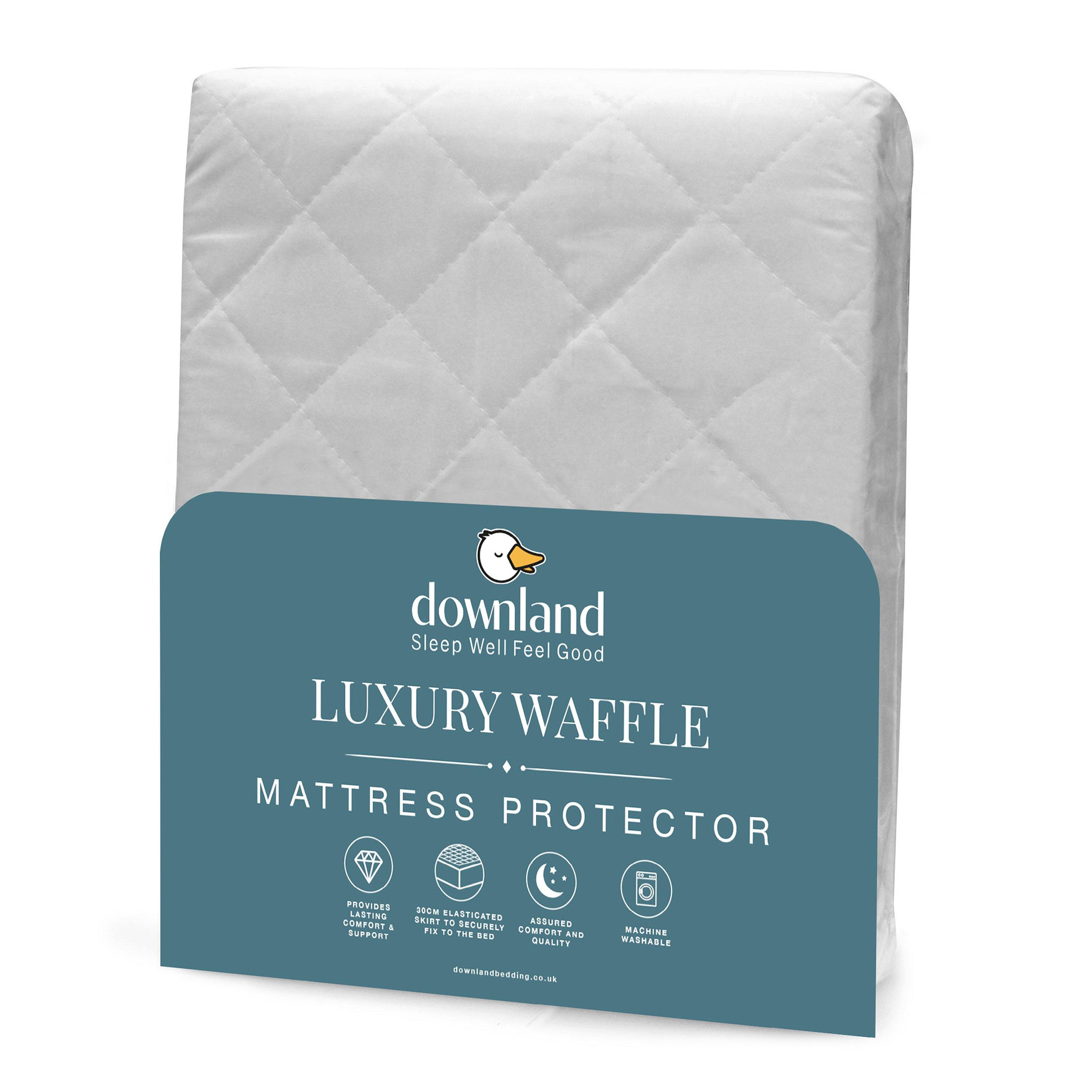 White - Downland - Luxury Waffle Mattress Protector - 1
