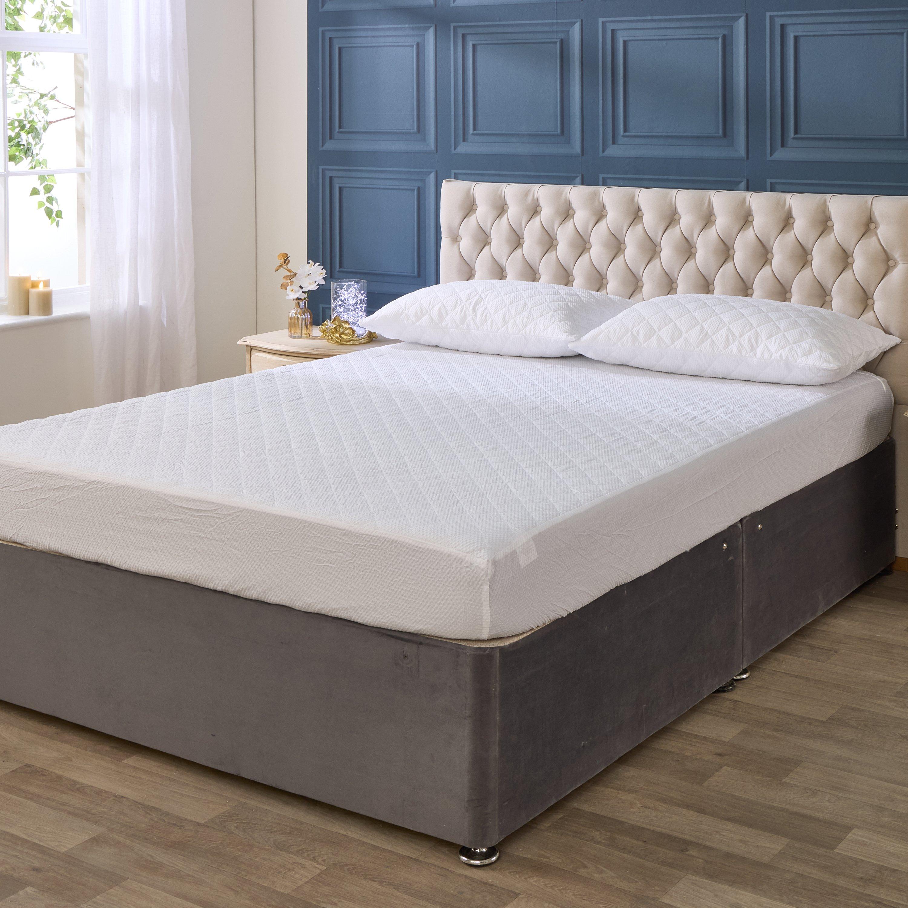 White - Downland - Luxury Waffle Mattress Protector - 2