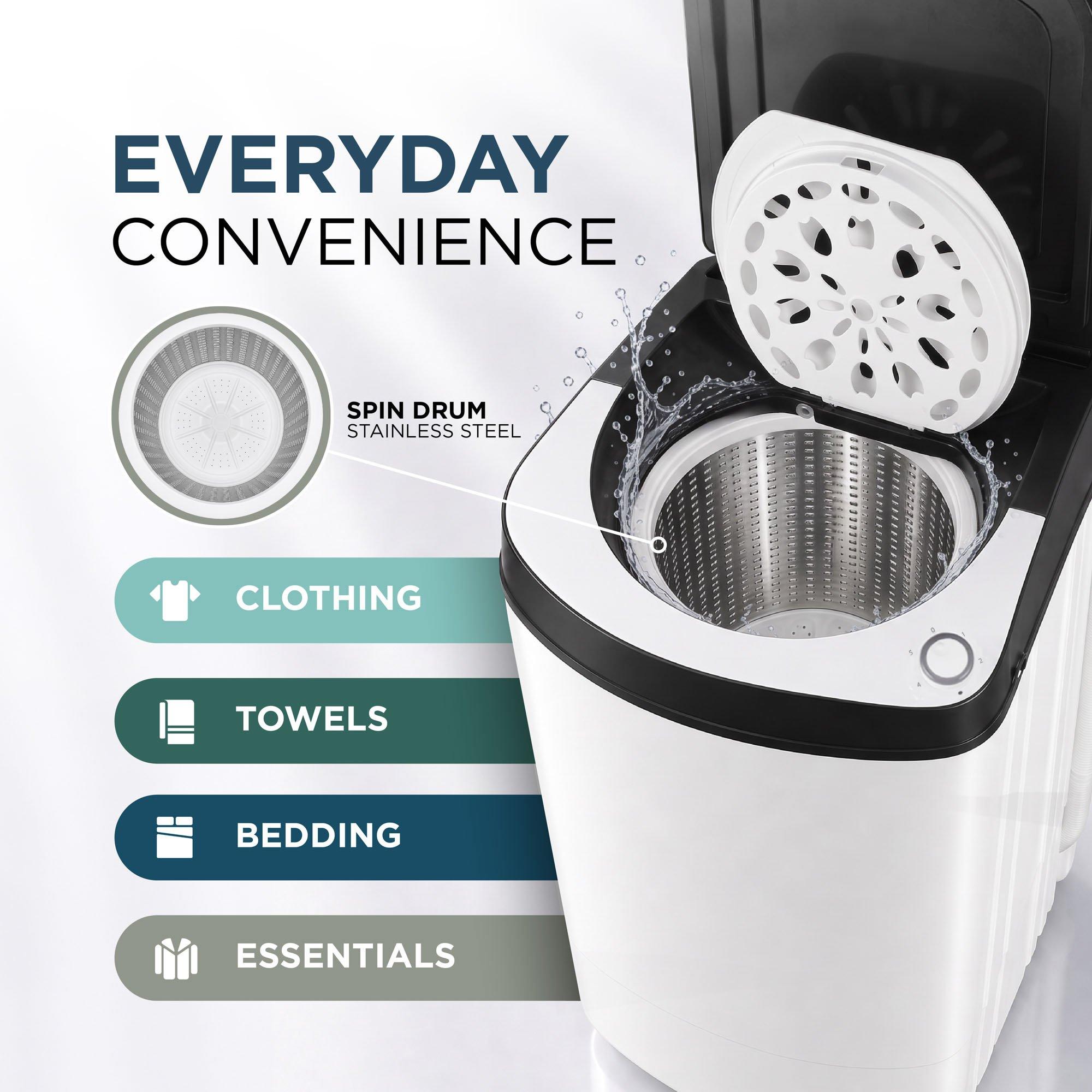 Black/White - DMD Collective - 9kg Spin Dryer with Stainless Steel Drum - 3