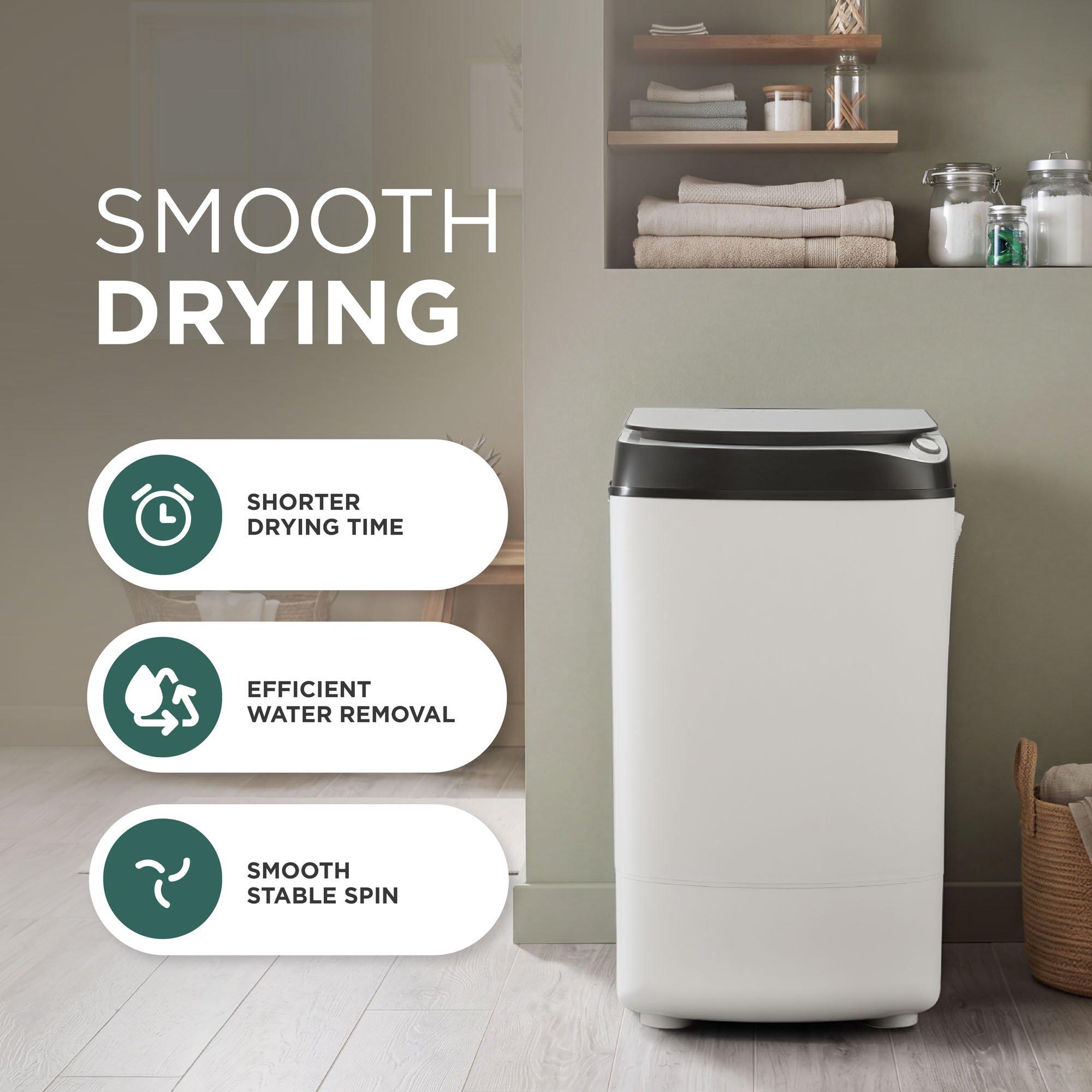 Black/White - DMD Collective - 9kg Spin Dryer with Stainless Steel Drum - 5