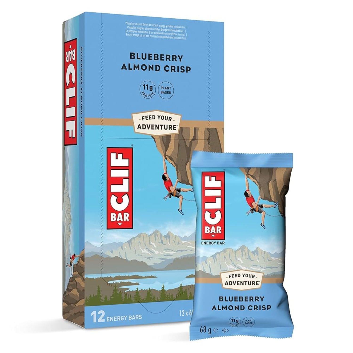 Clif Bar  Clif Vegan Energy Bars (12 X 68G Bars) - Blueberry Almon - Box of 12