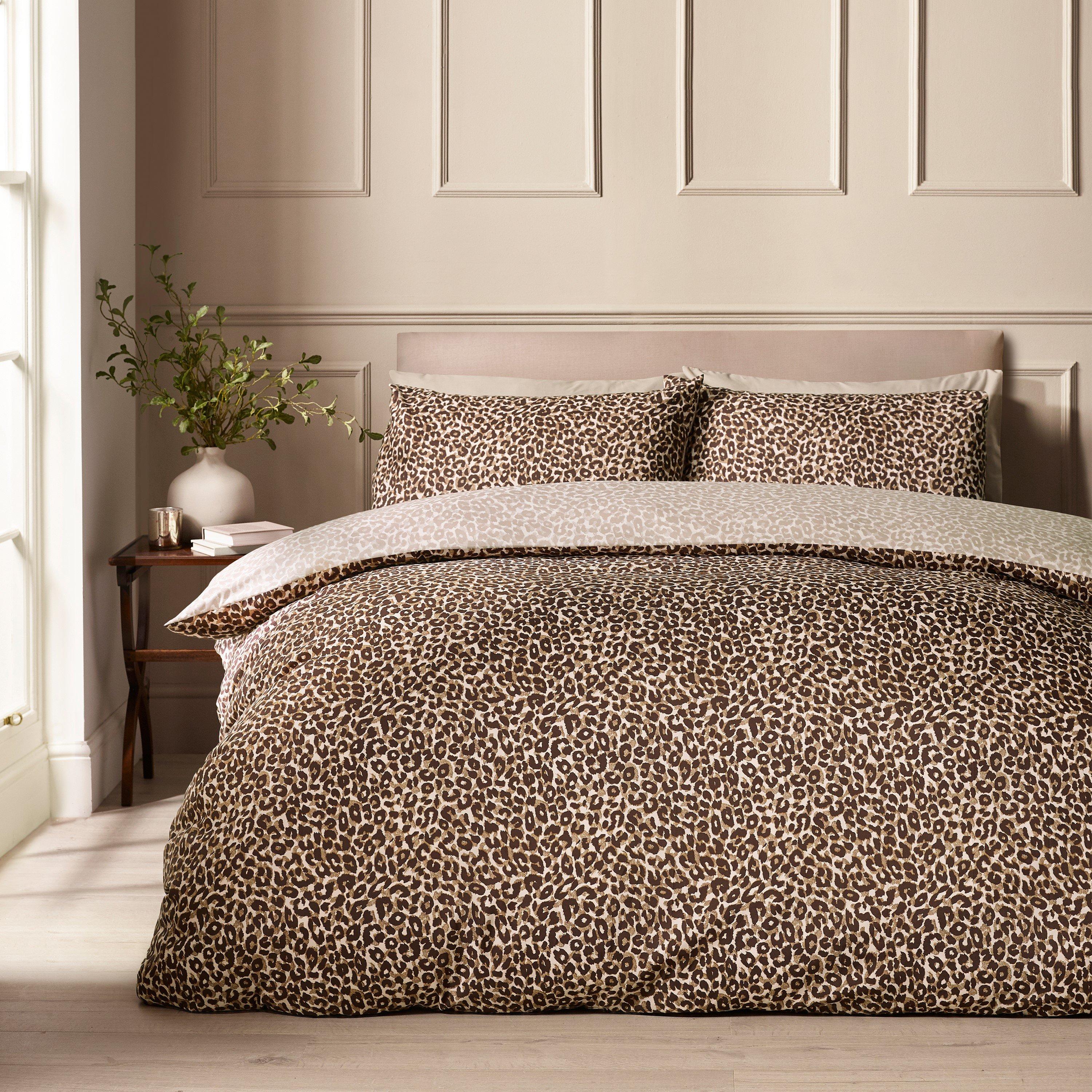 Brown - Catherine Lansfield - Animal Print So Soft Reversible Duvet Cover Set - 1