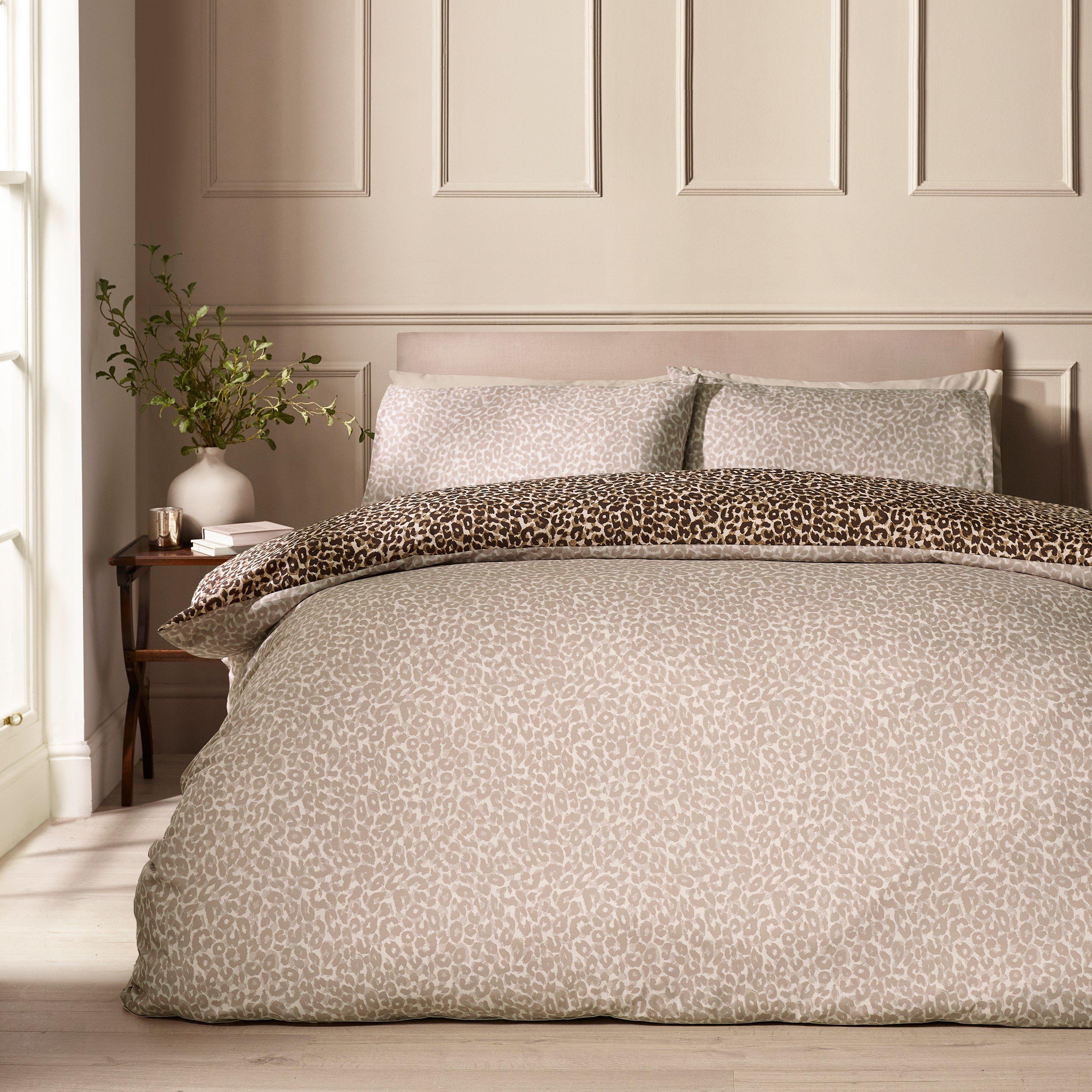 Brown - Catherine Lansfield - Animal Print So Soft Reversible Duvet Cover Set - 2