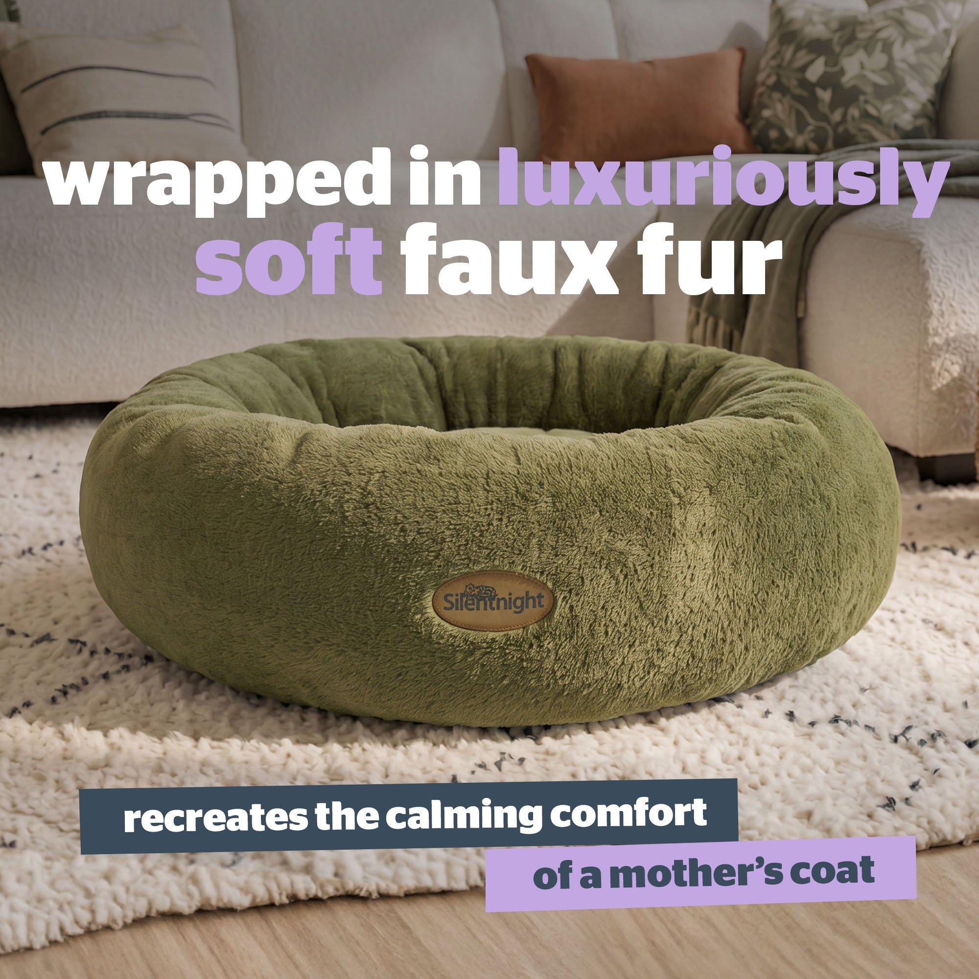 Green - Silentnight - Luxury Fur Calming Donut Bed - 3