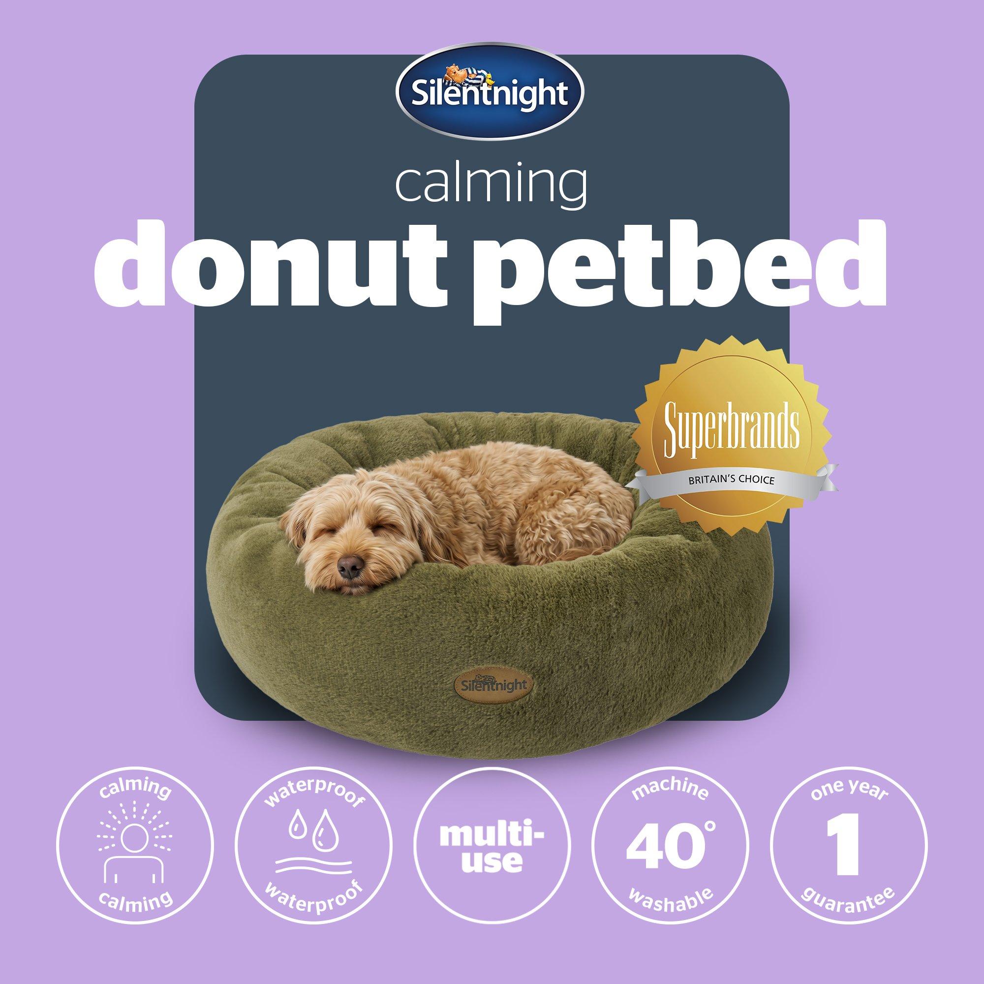 Green - Silentnight - Luxury Fur Calming Donut Bed - 10