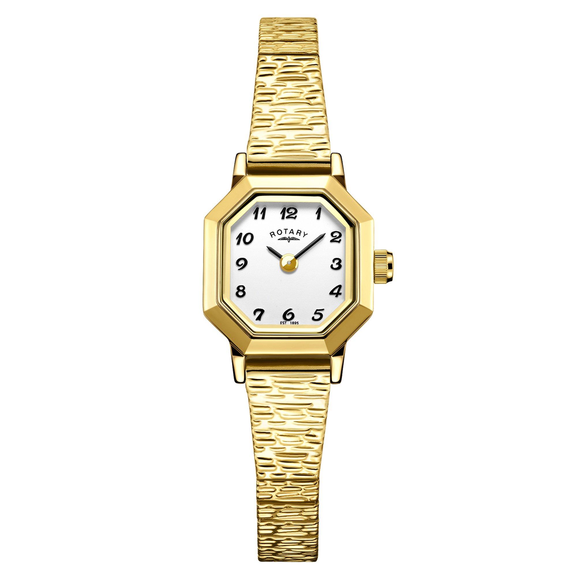 Gold - Rotary - Ladies Heritage Octagonal SS Expander Watch - 1
