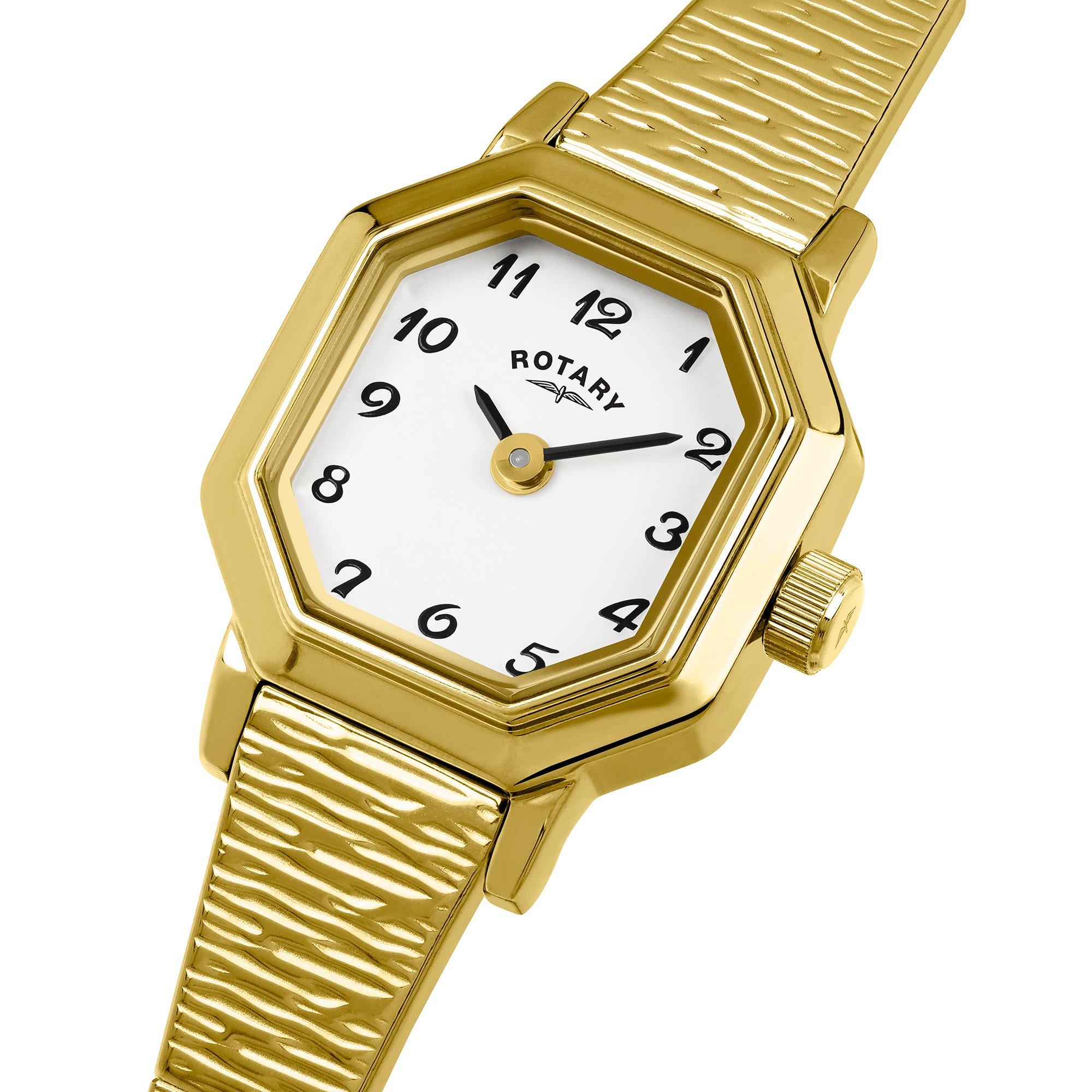 Gold - Rotary - Rotary Ladies Heritage Octagonal SS Expander Watch - 2