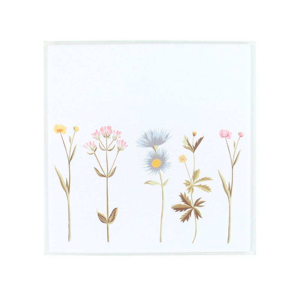 Multi - Something Different - Floral Glass Coaster Set - 3
