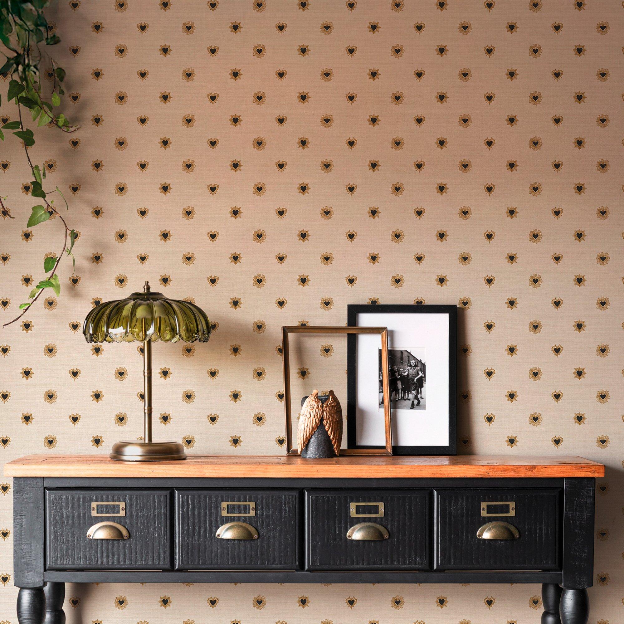 Ivory Noir - Rockett St George - Sacred Hearts Golden Hour Red Wallpaper - 2