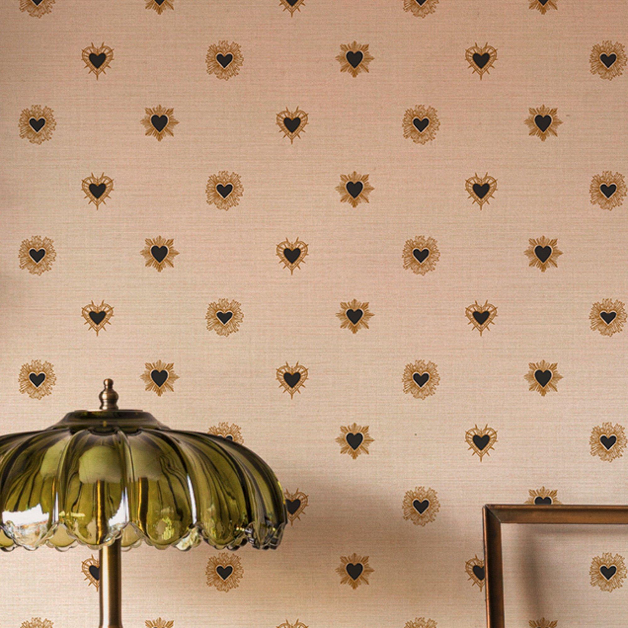 Ivory Noir - Rockett St George - Sacred Hearts Golden Hour Red Wallpaper - 5