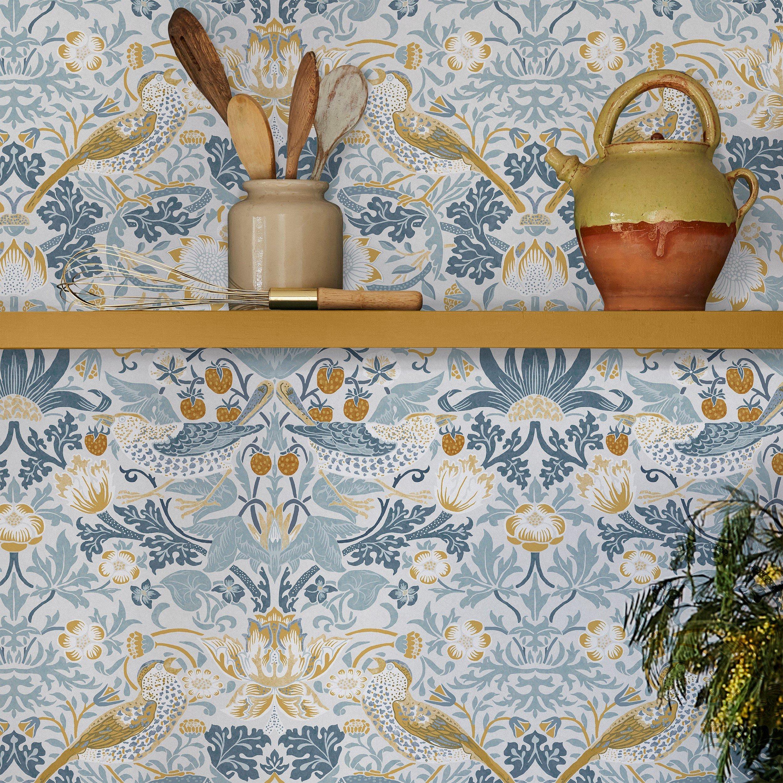 Soft Blue - William Morris at Home - William Morris at Home Strawberry Thief Soft Blue - 1