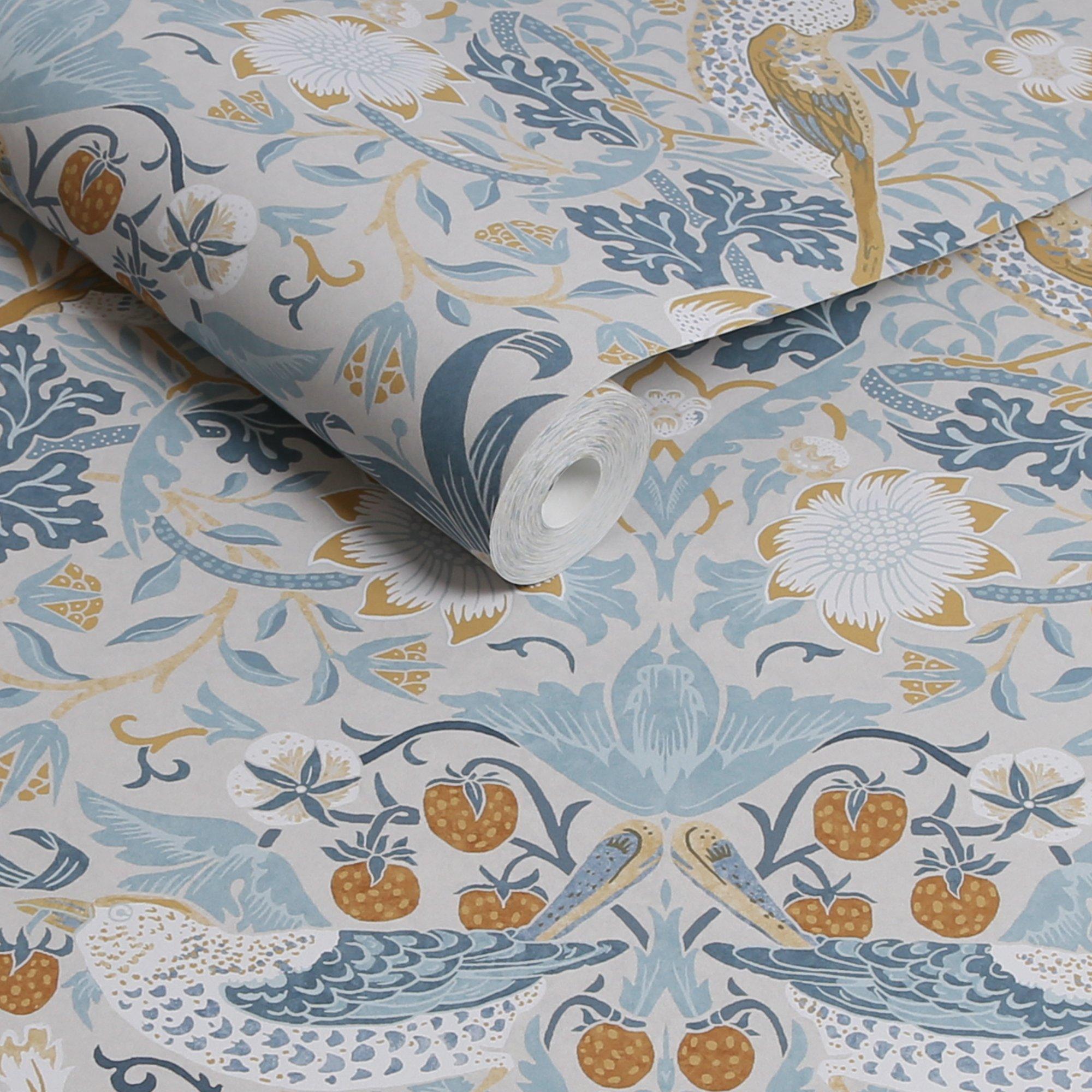 Soft Blue - William Morris at Home - William Morris at Home Strawberry Thief Soft Blue - 3