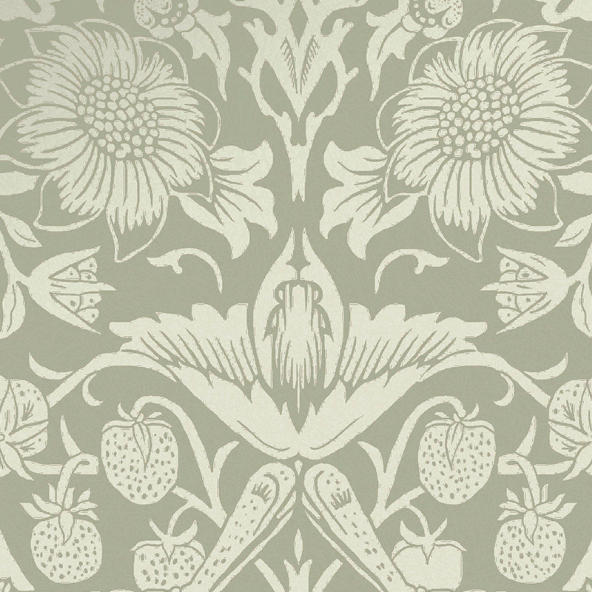 Sage - William Morris at Home - William Morris at Home Strawberry Thief Fibrous - 4