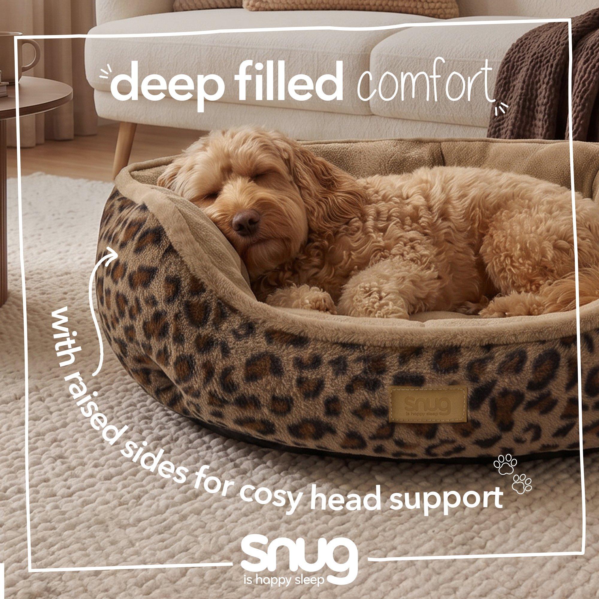 Leopard - Snug - Calming Faux Fur Donut Pet Bed Leopard - 2