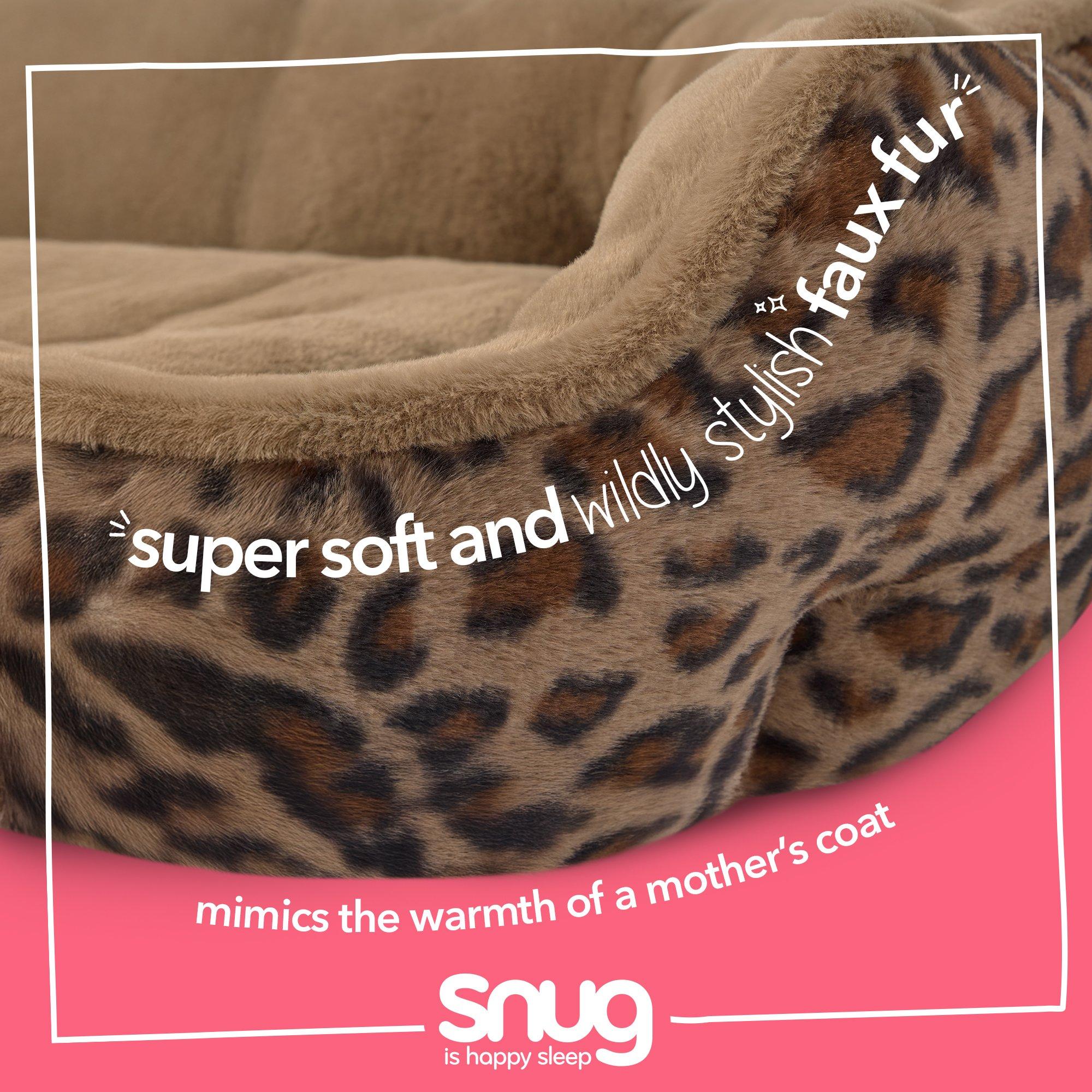 Leopard - Snug - Calming Faux Fur Donut Pet Bed Leopard - 3