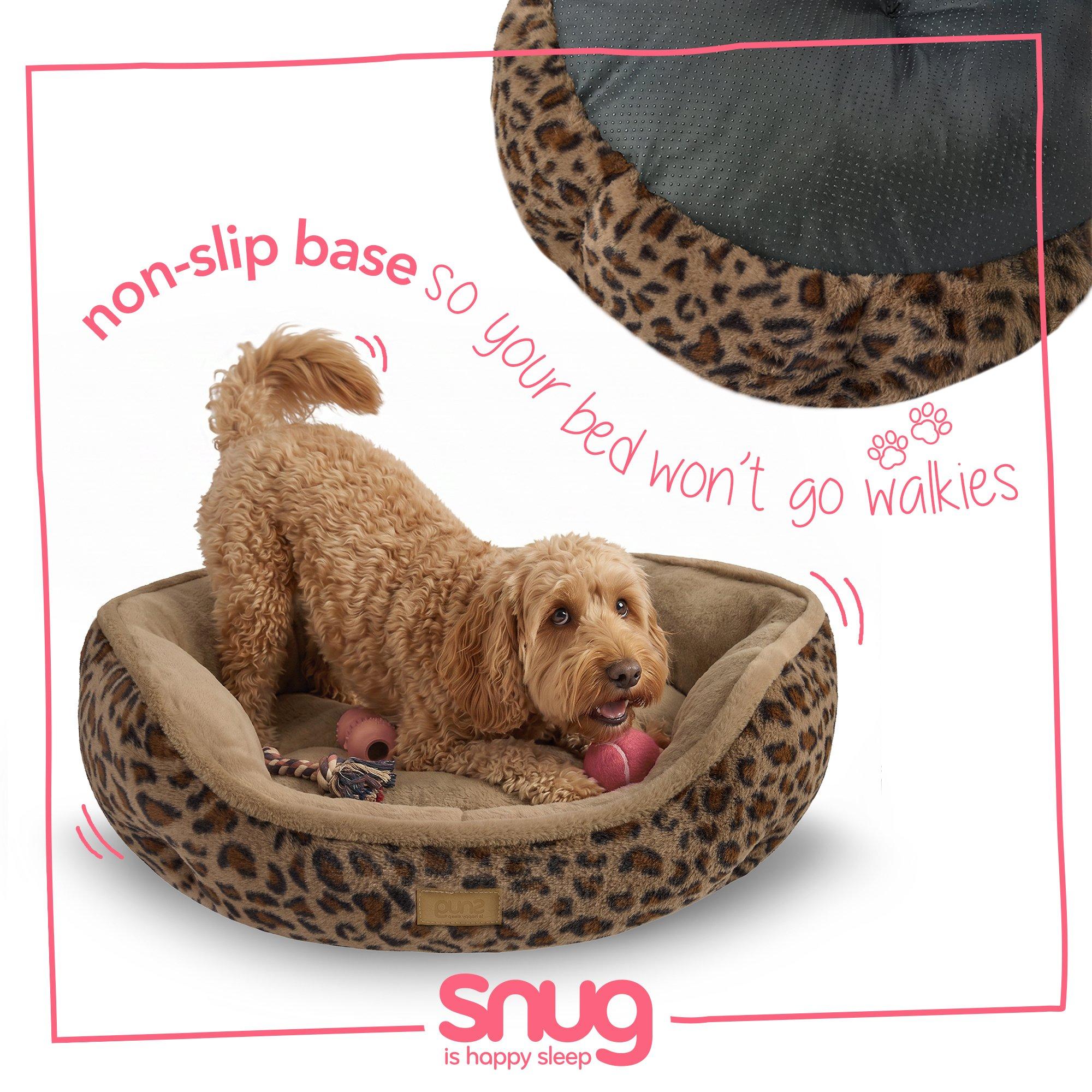 Leopard - Snug - Calming Faux Fur Donut Pet Bed Leopard - 4