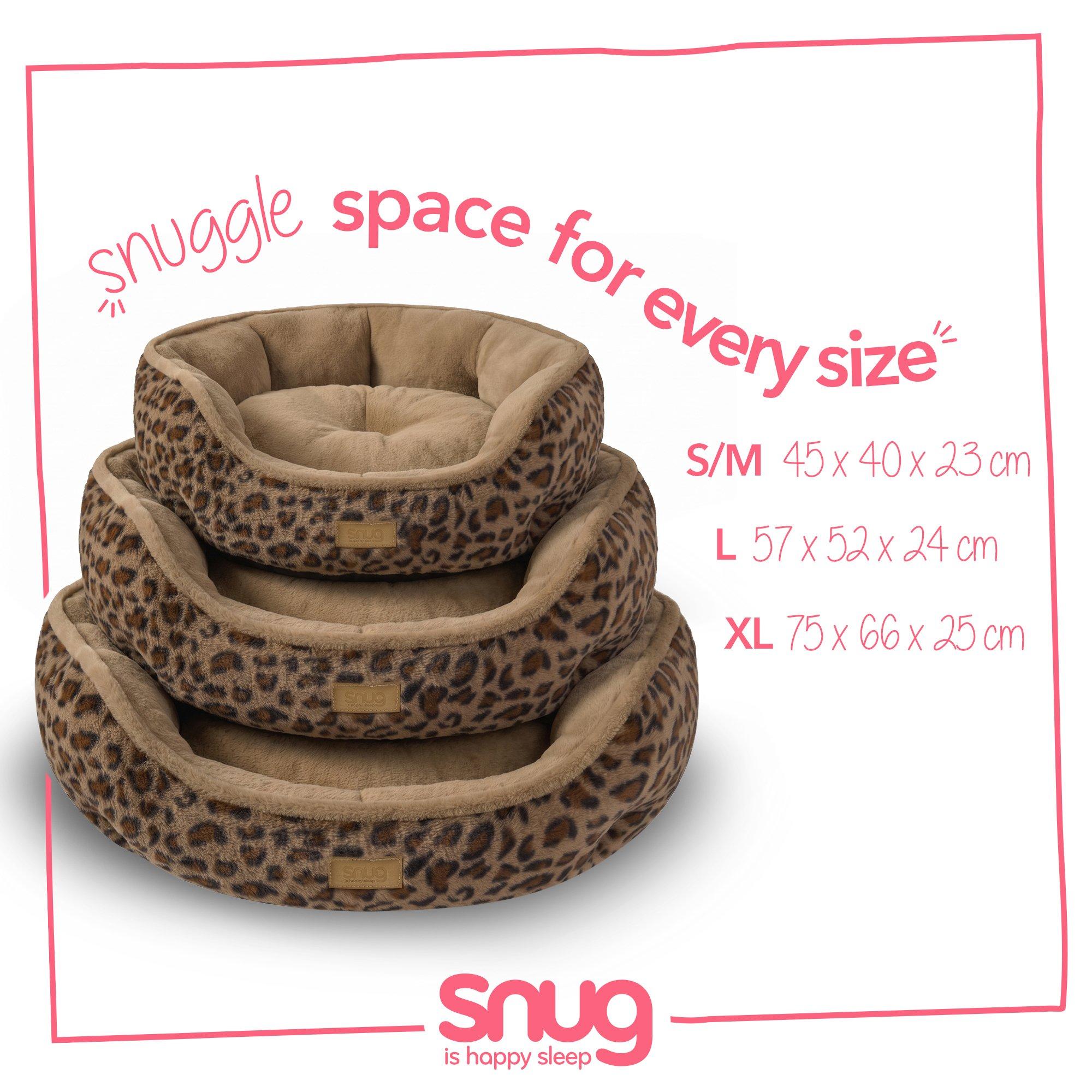 Leopard - Snug - Calming Faux Fur Donut Pet Bed Leopard - 5
