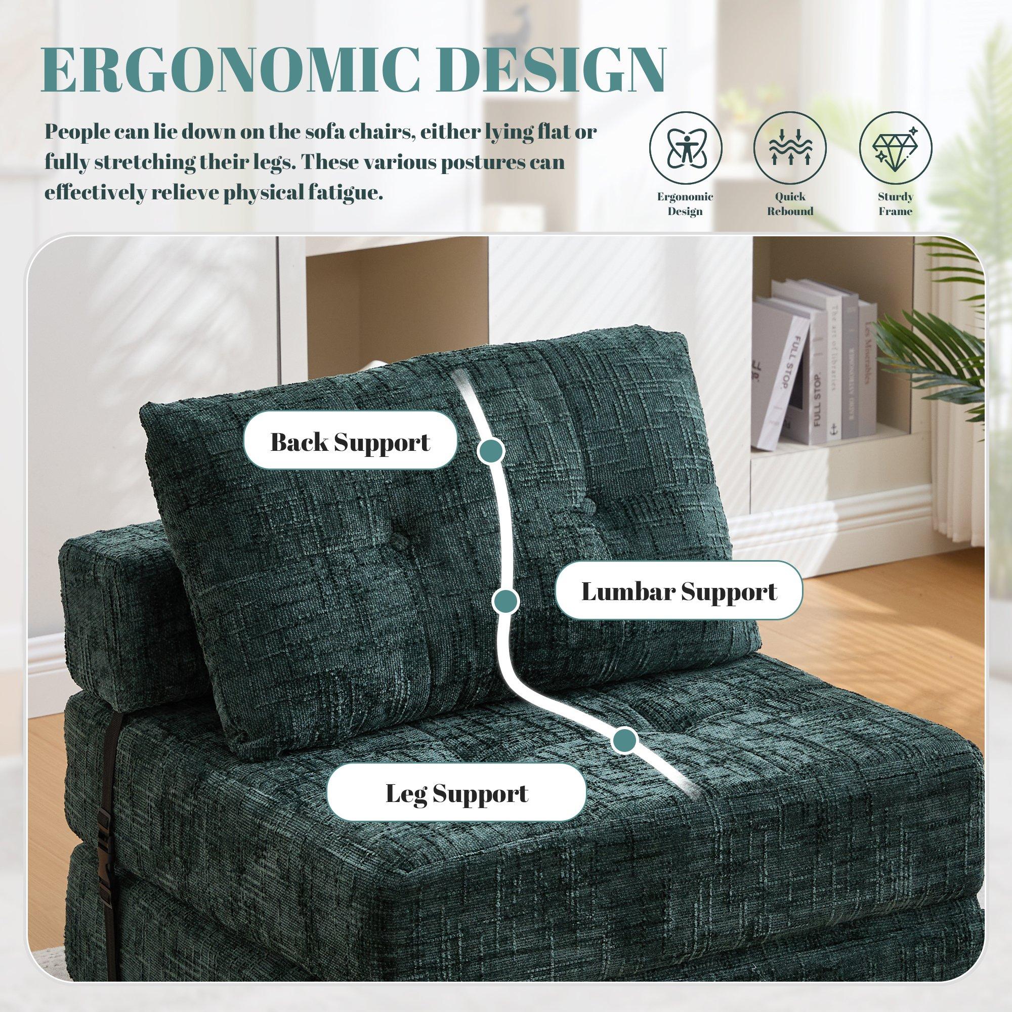 Emerald - Urban Meuble - Convertible Tufted Folding Sofa Bed - 11