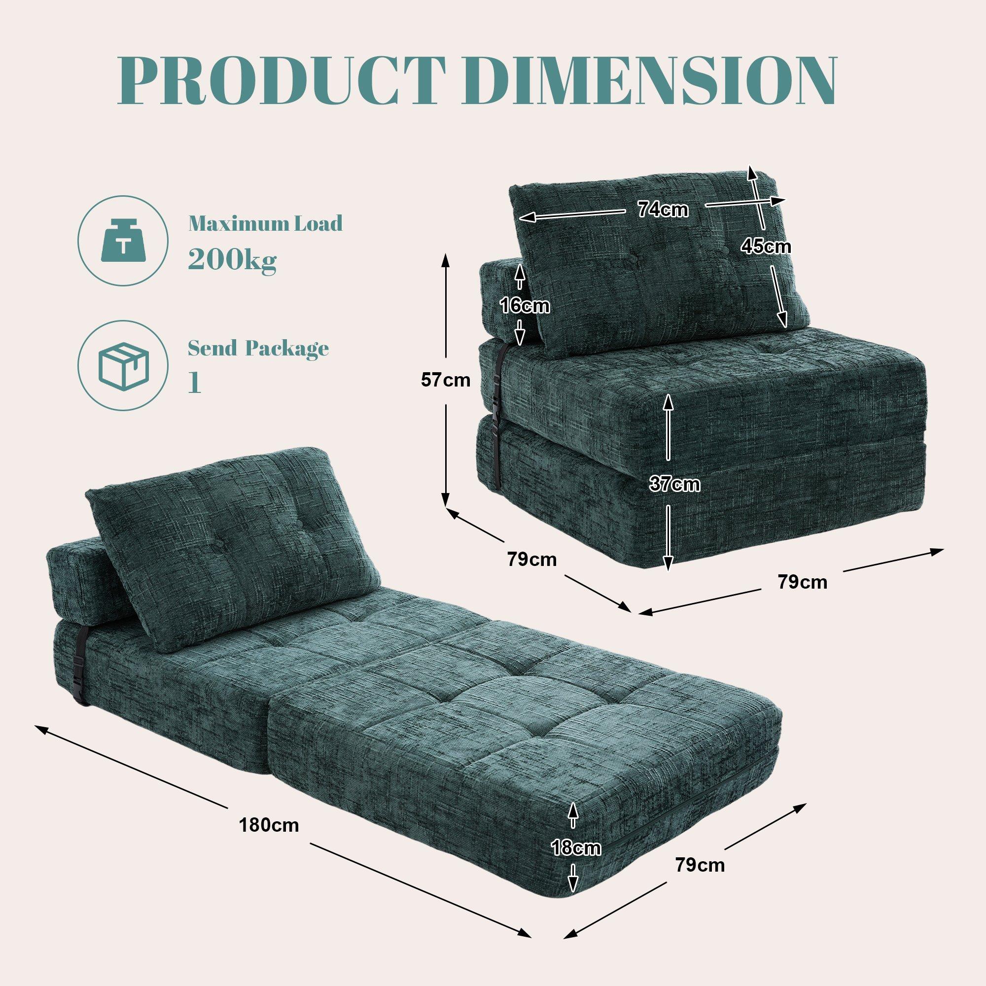 Emerald - Urban Meuble - Convertible Tufted Folding Sofa Bed - 6