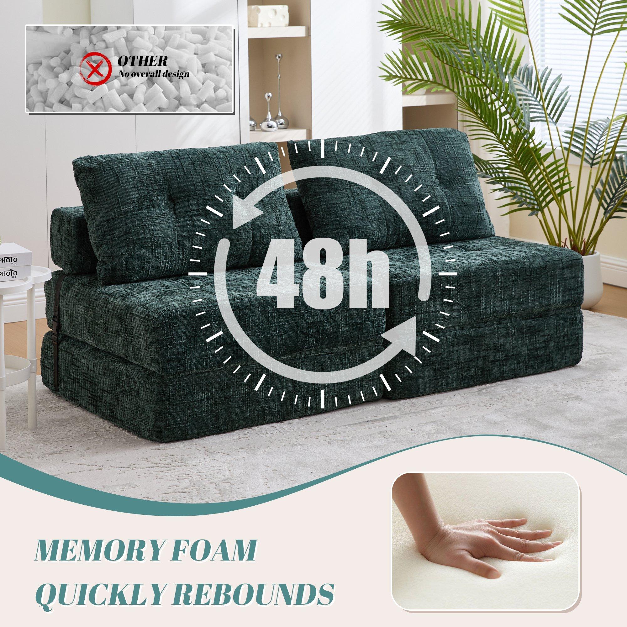 Emerald - Urban Meuble - Convertible Tufted Folding Sofa Bed - 9