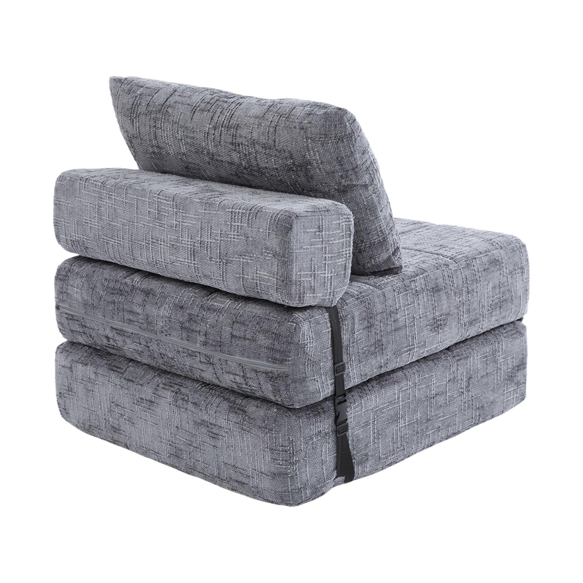 Gray - Urban Meuble - Convertible Tufted Folding Sofa Bed - 14